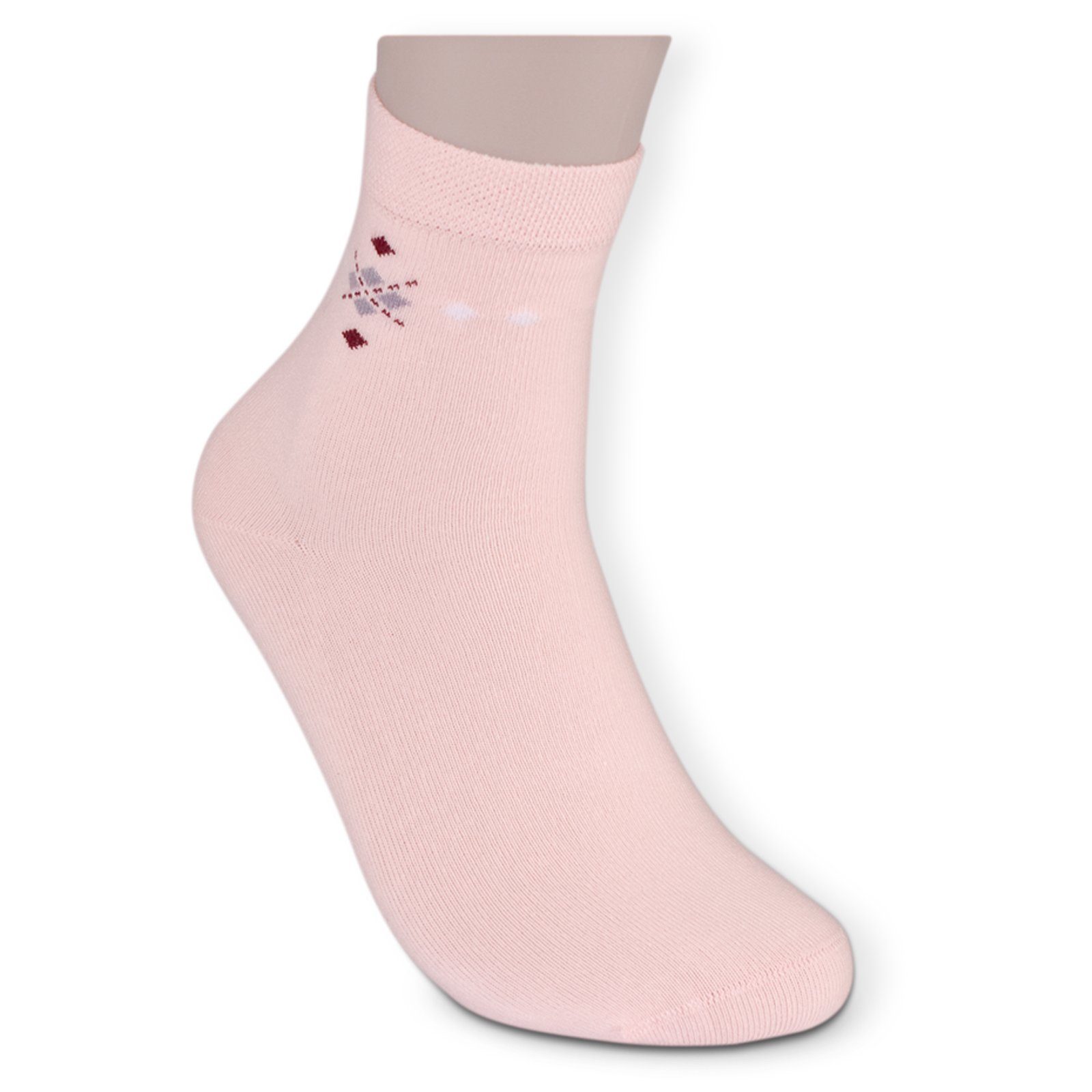 Die Sockenbude Kurzsocken WELLNESS (Bund, 5-Paar, mit rot ohne Gummi Komfortbund blau rosa)