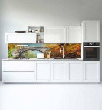 MyMaxxi Dekorationsfolie Küchenrückwand Waldfluss selbstklebend Spritzschutz Folie