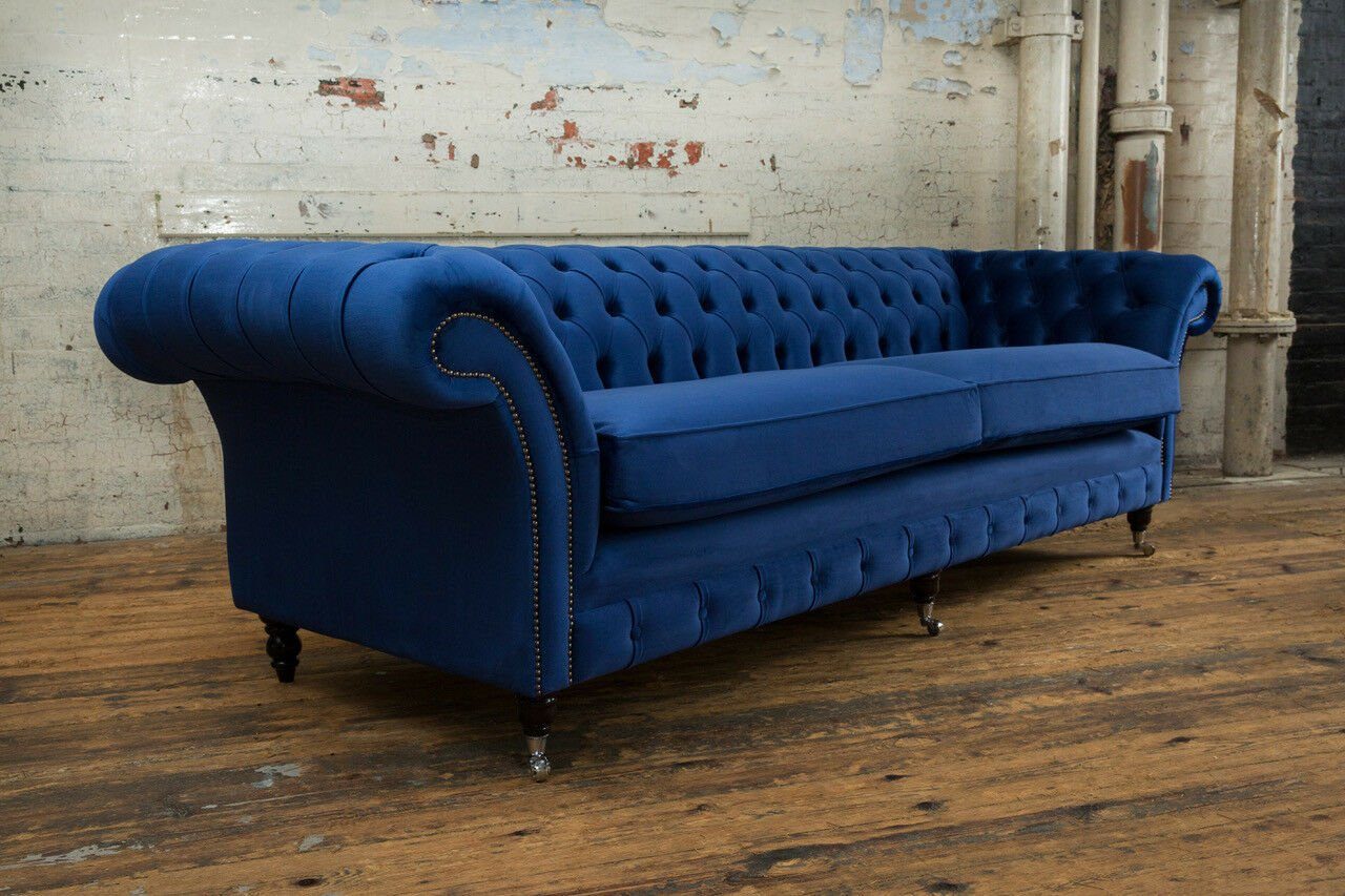 JVmoebel Chesterfield-Sofa, Couch cm 265 Sofa Chesterfield Design Sofa 4 Sitzer