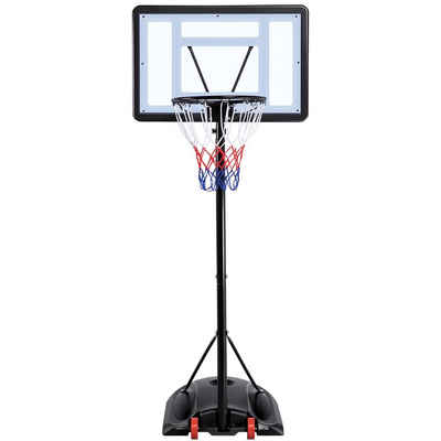 Yaheetech Basketballständer, Basketballkorb mit Rollen Basketballanlage Standfuß mit Wasser Sand Höheverstellbar 217 bis 279 cm