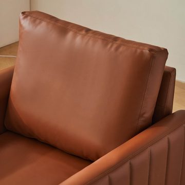 BlingBin Sessel Chesterfield-Sessel Lounge-Sessel Einzelsofasessel mit Kissen (1er Set, 1-St., Sessel mit Kissen), stilvolle Nieten mit goldenen Metallbeinen