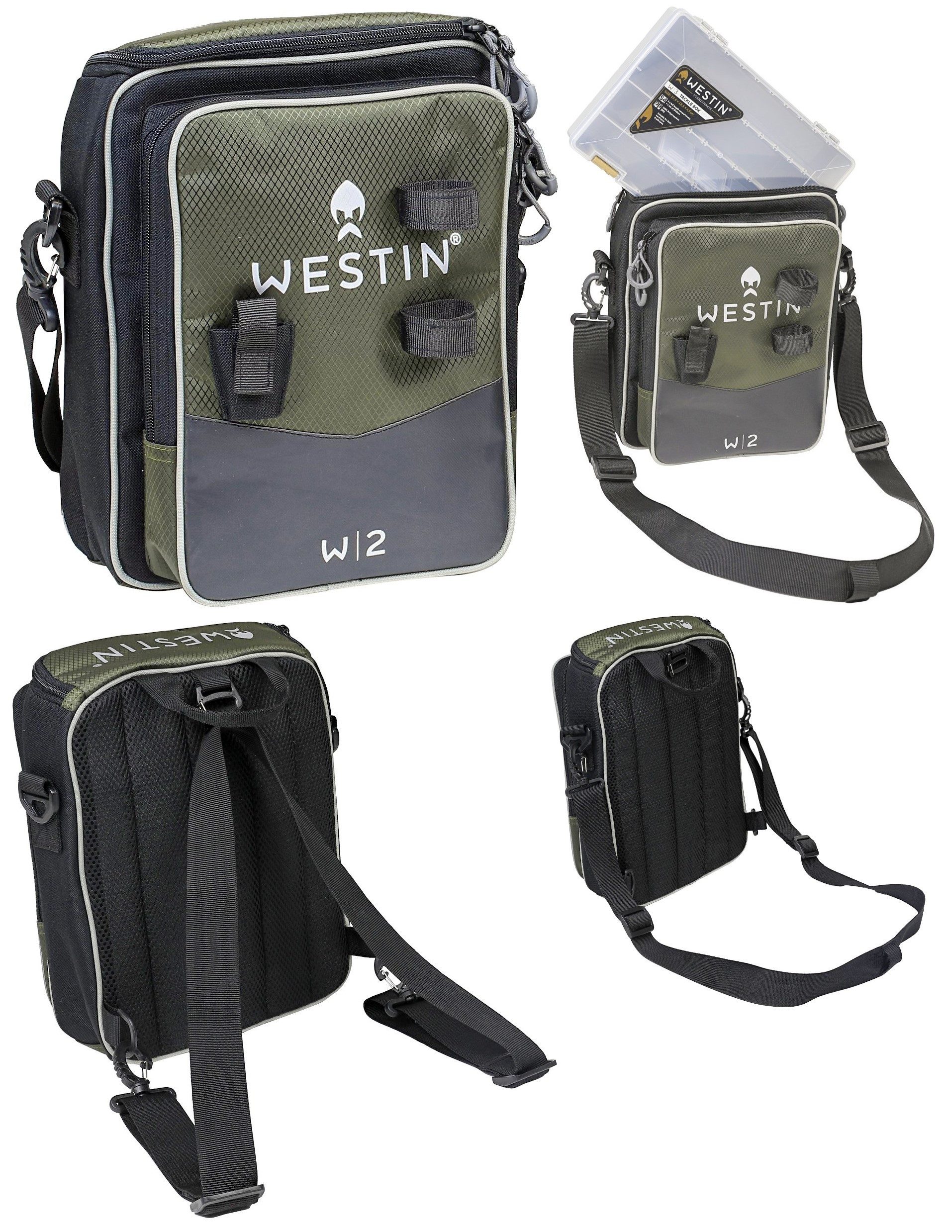 Westin Fishing Angelrollentasche Tasche W2 Street Bag mit Tackle Box - Street Fishing - Zubehör Angeln (2-tlg)