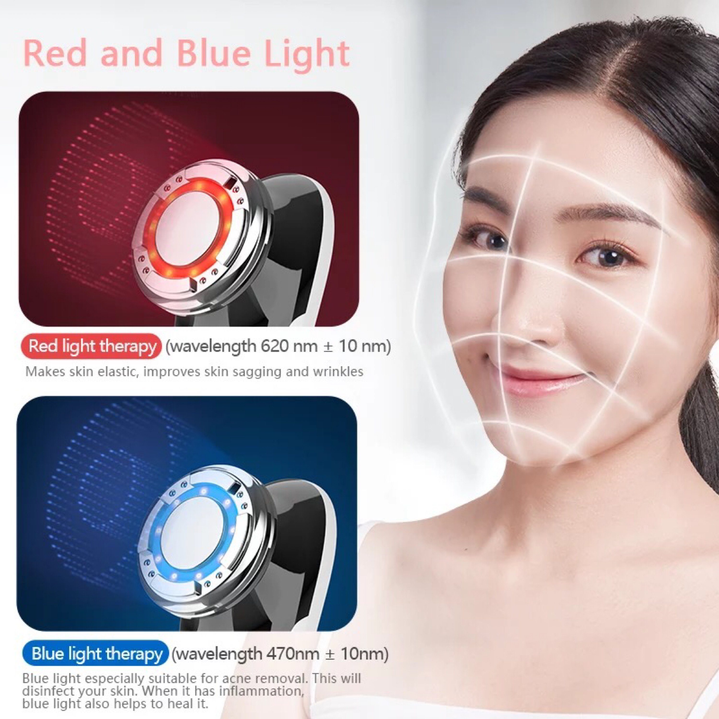 Lalano`S Cosmetics Gesichtsmassagegerät Anti-Aging-Gerät SkinStar EMS Anti-Aging Photonen- Vibrationsgerät, Hot/Cool Behandlung, Massagerät, kosmetikbehandlungs – Bild 3 von 5