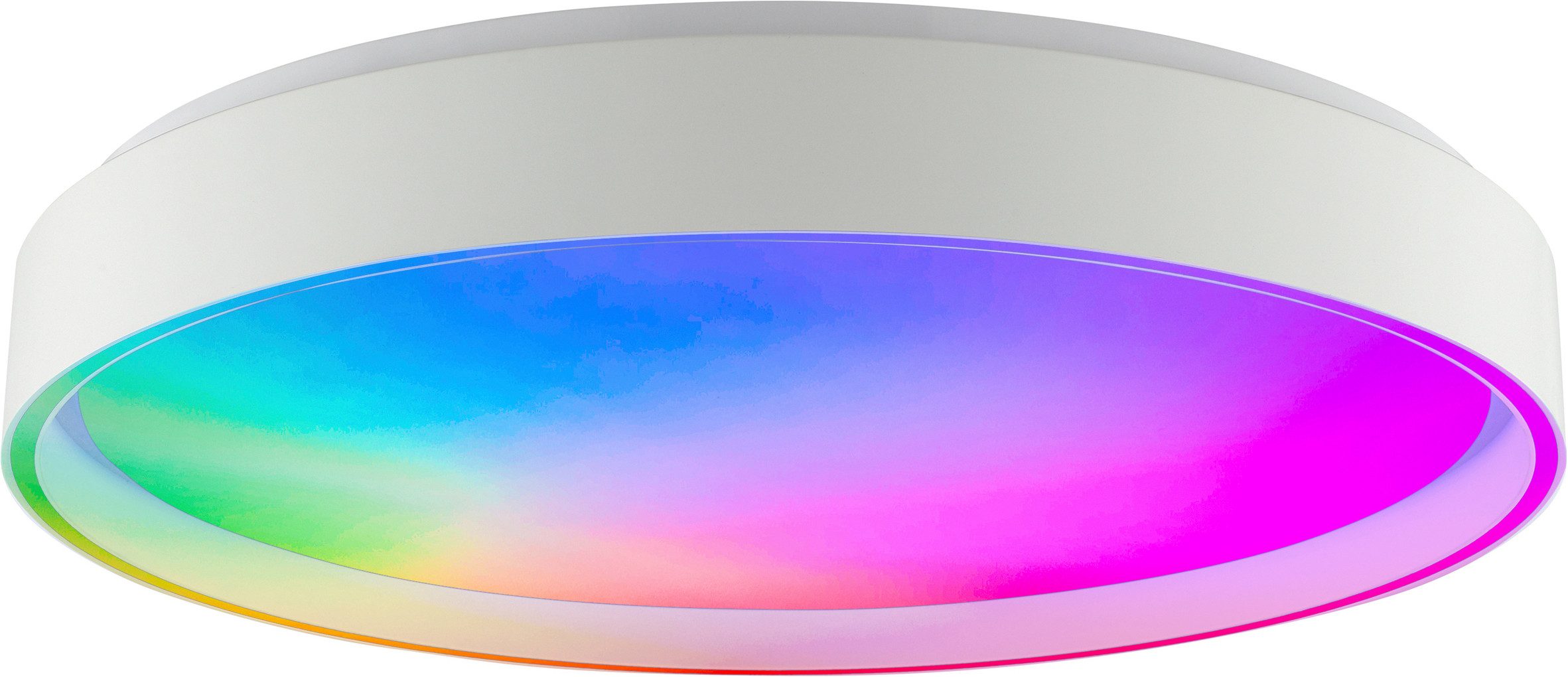 Brilliant LED Deckenleuchte Coralia, Dimmfunktion, Nachtlichtfunktion, RGB, Timerfunktion, LED fest integriert, warmweiß - kaltweiß, Ø 49 cm, Intense RGB, 4400 lm, CCT 3000-6500 K, dimmbar, weiß