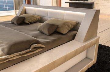 Sofa Dreams Boxspringbett Matera Kunstleder komplett mit LED Beleuchtung Komplettbett, mit Matratze, mit Topper, gestepptes Kopfteil