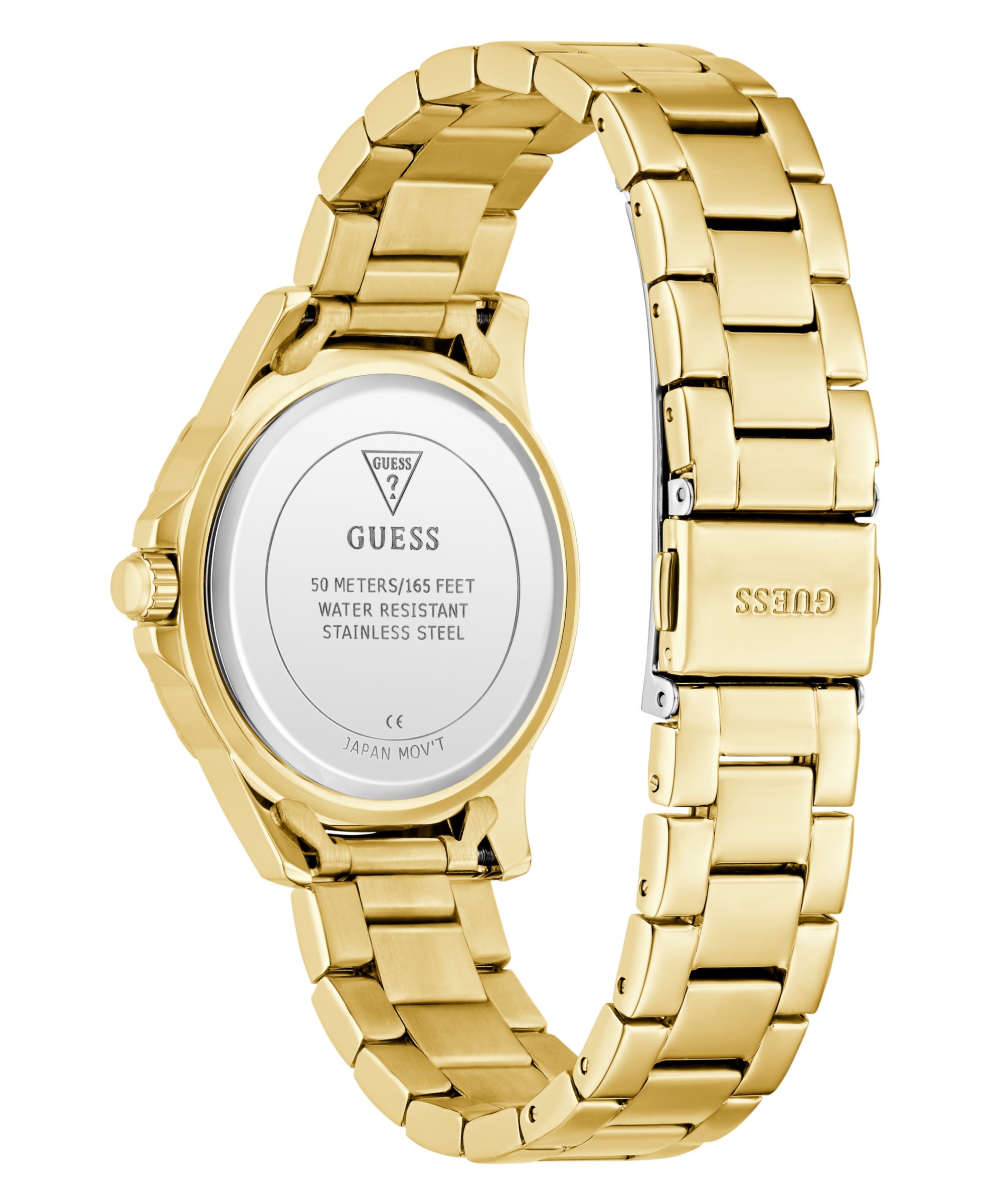 Guess Quarzuhr MIST GW0948L2, Armbanduhr, Damenuhr, Edelstahlarmband, Kristallsteine