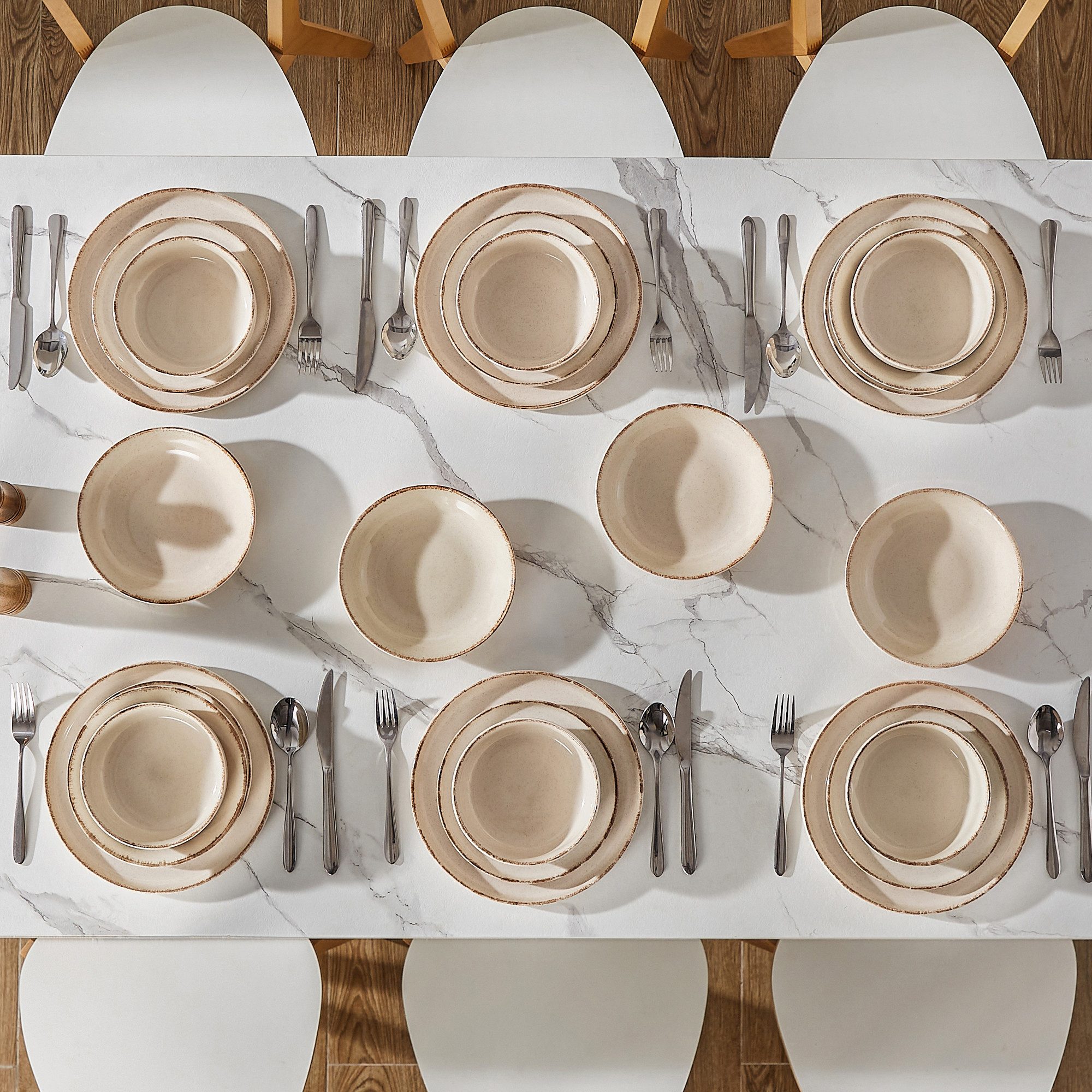 vancasso Geschirr-Set Tafelservice für 4/6, Steingut Geschirrset, Spülmaschinenfest (24-tlg), 6 Personen, Steingut – Bild 3 von 5