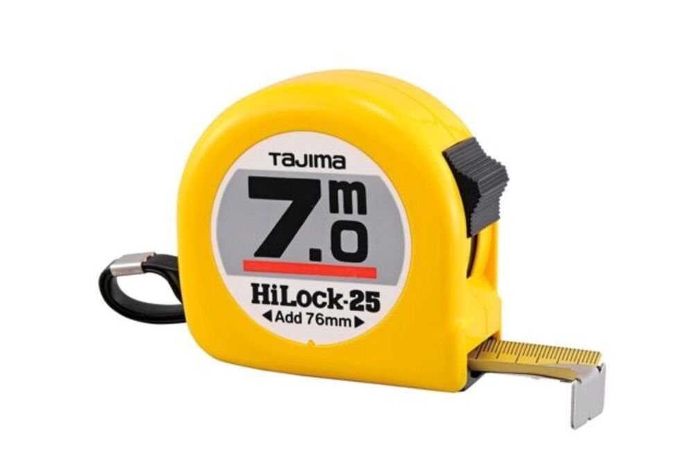 Tajima Maßband TAJIMA HI-LOCK Bandmass 7m/25mm gelb, TAJ-11398