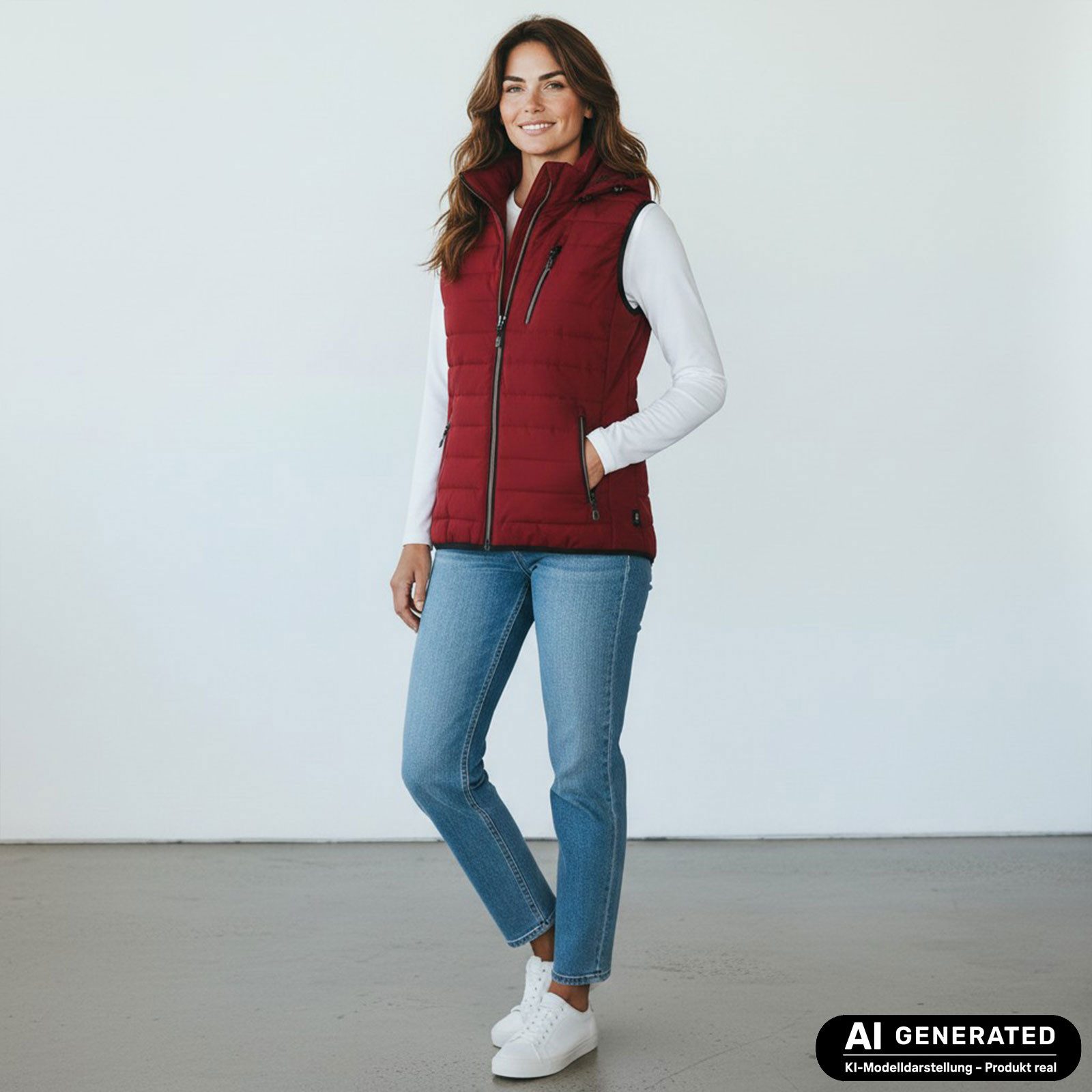 Blue Wave Steppweste Damen Weste Nathalie gesteppt Kapuze - Damenweste Outdoor-Weste leicht Abnehmbare & verstellbare Kapuze, 2-Wege-Reißverschluss, Taschen