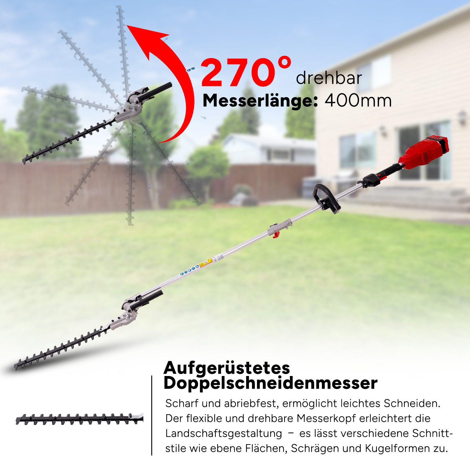 OUTIGO Akku-Motorsense Multifunktions Akku Rasenmäher, (Mit Akku und Ladeka günstig online kaufen