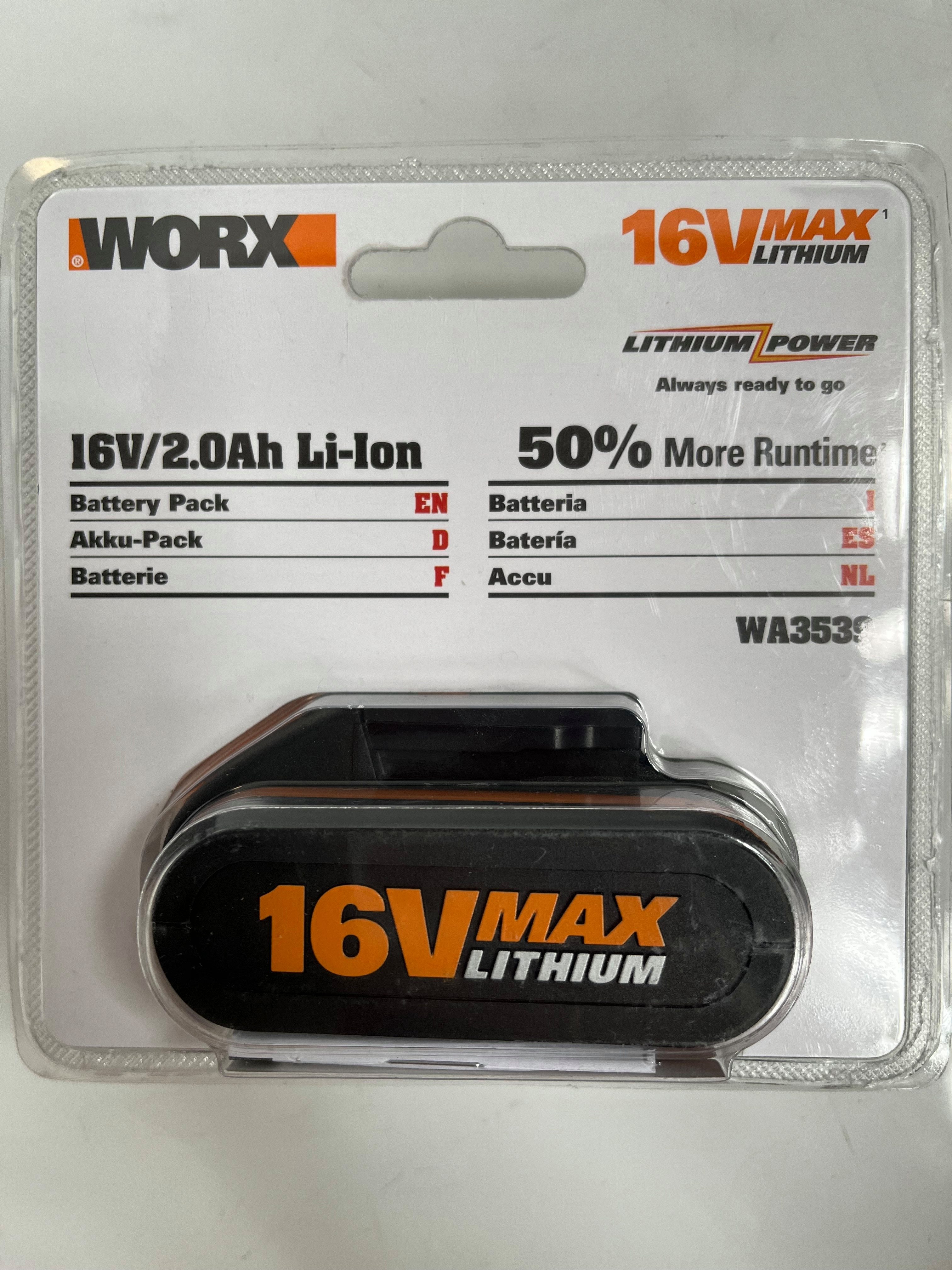 Worx Worx Ersatzakku 16V 2,0 Ah WA3539 Original Akku 2000 mAh (16 V)