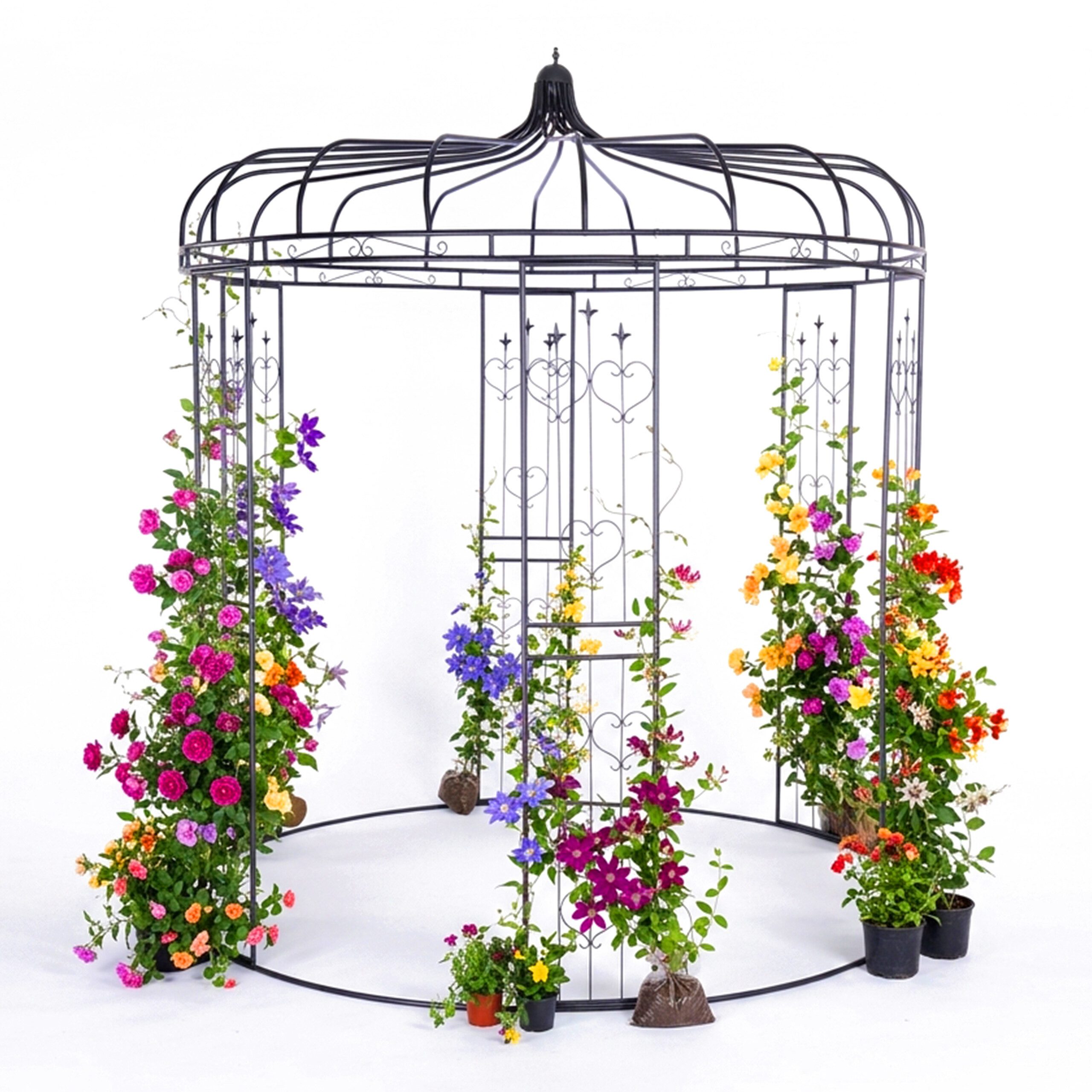 relaxdays Rosenbogen Rosenpavillon aus Metall