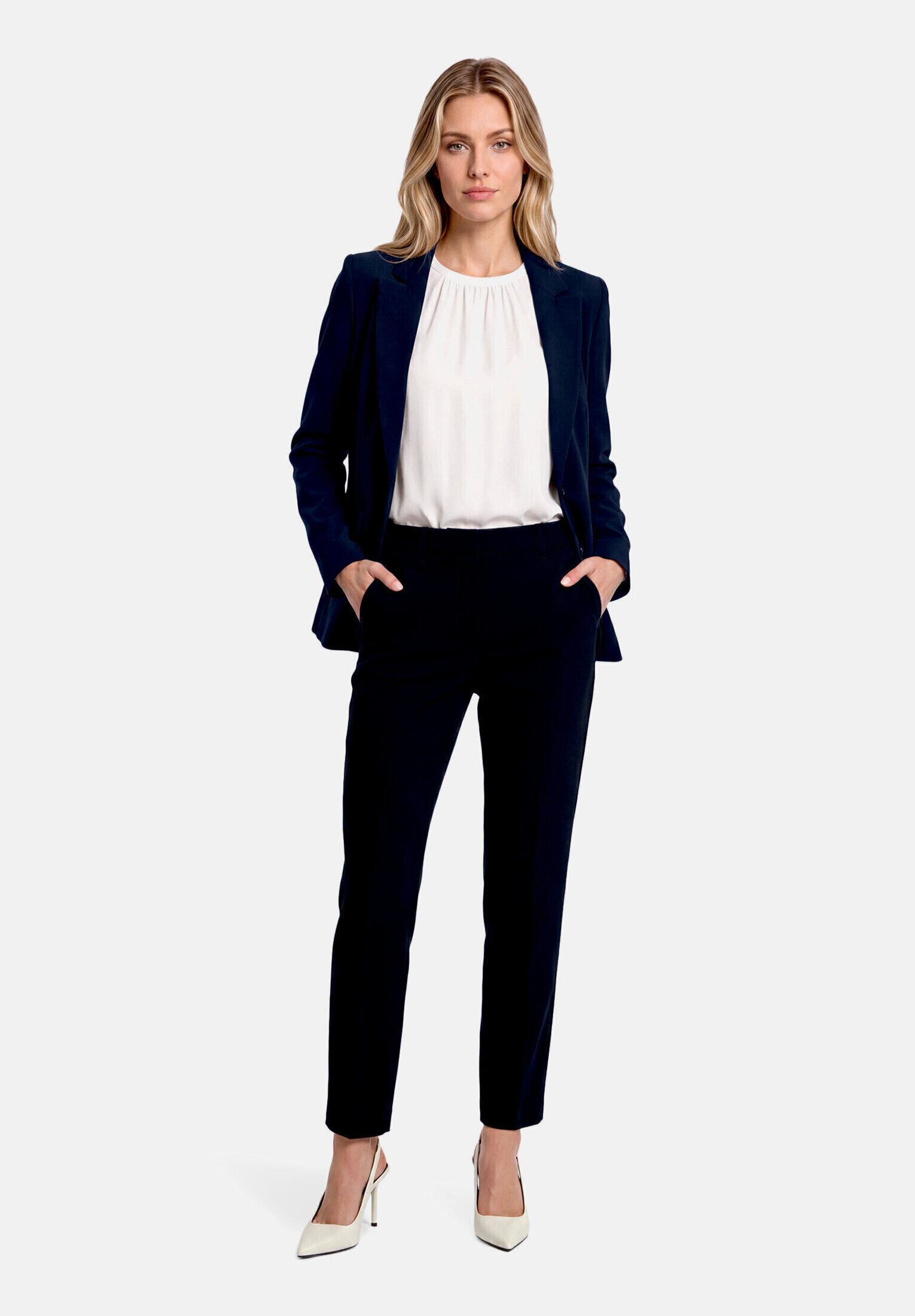 Betty&Co Longblazer Damen mit Taschen Druckfutter