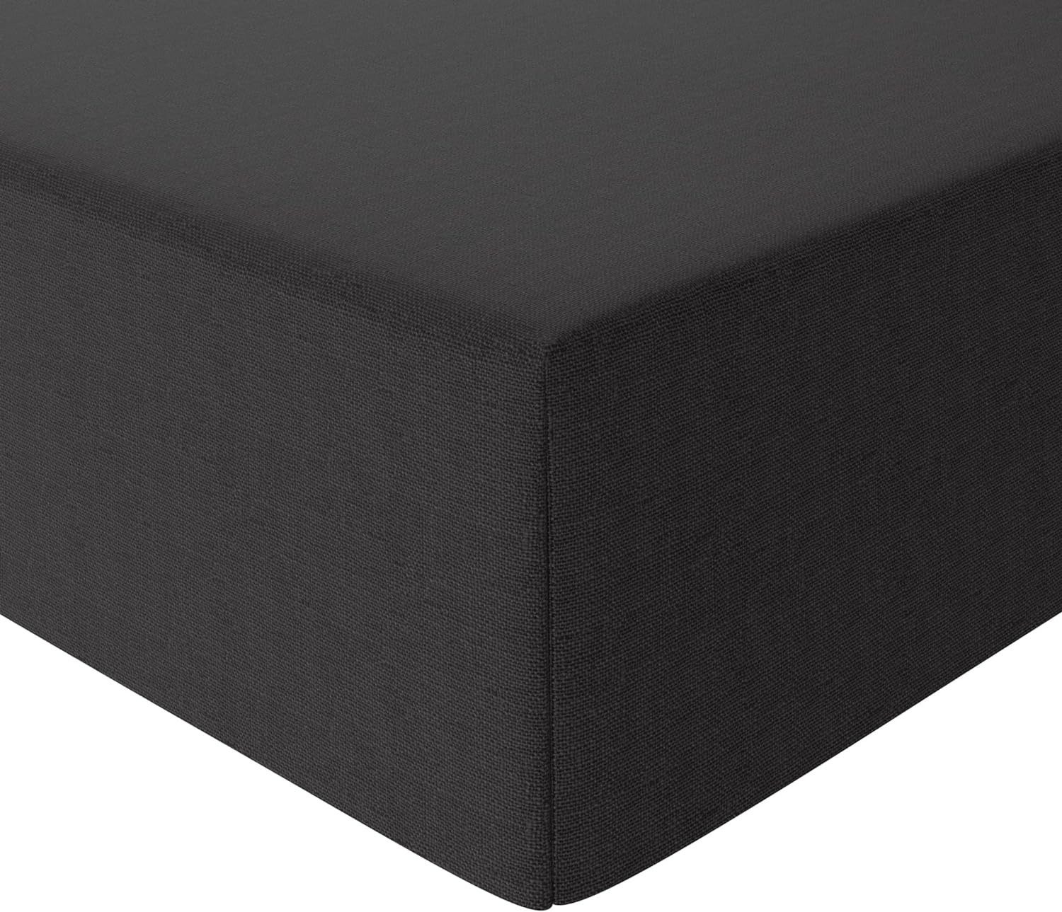 Amazon Basics Betttuch Spannbetttuch 135x190 cm, Schwarz, Weiß Mikrofaser, Bettlaken, Polyester, Gummizug: rundum Gummizug, Extra tiefes Spannbetttuch für hohen Liegekomfort (bis 40 cm)