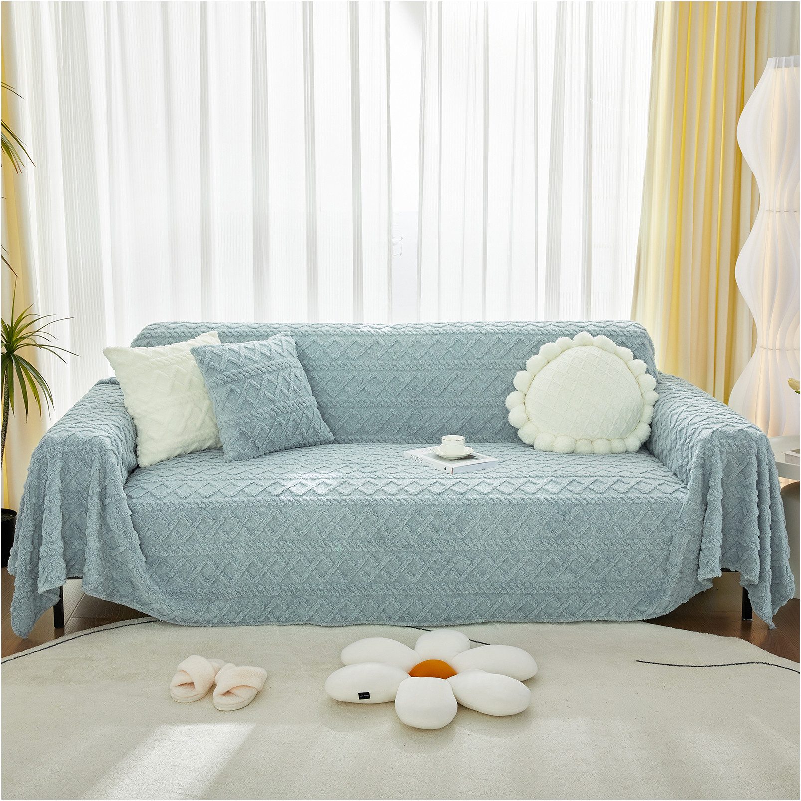 Jibenhome Sofabezug Weiche Flauschige Sofaüberwurf Decke, günstig online kaufen