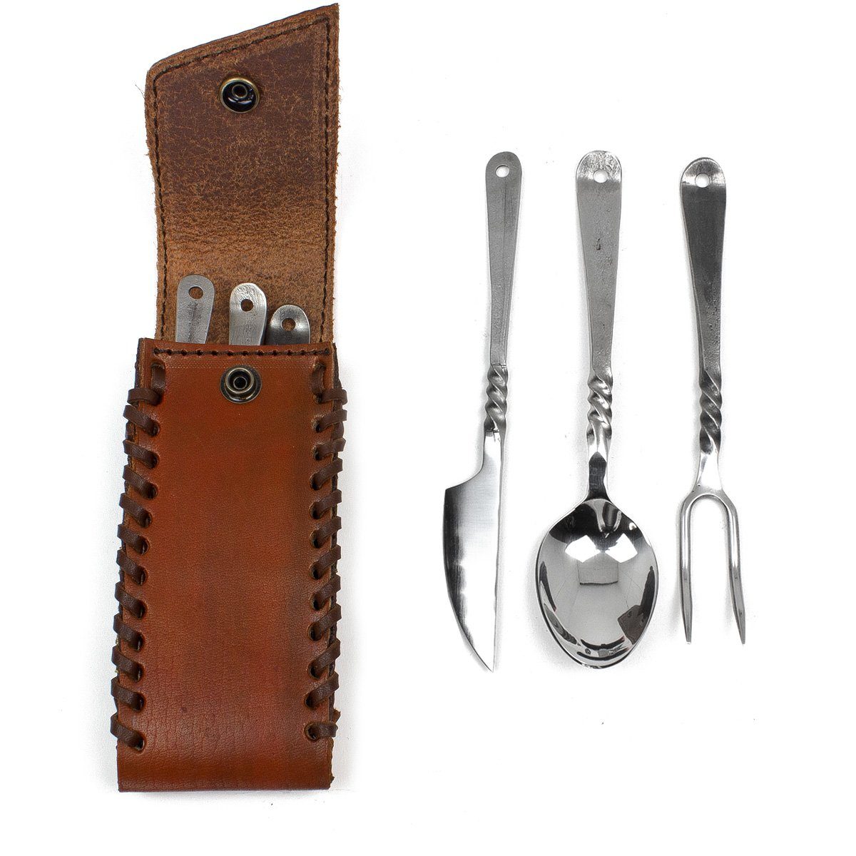 Besteck-Set Mittelalter-Besteckset 4-teilig Edeltstahl Fuhrmannsbesteck