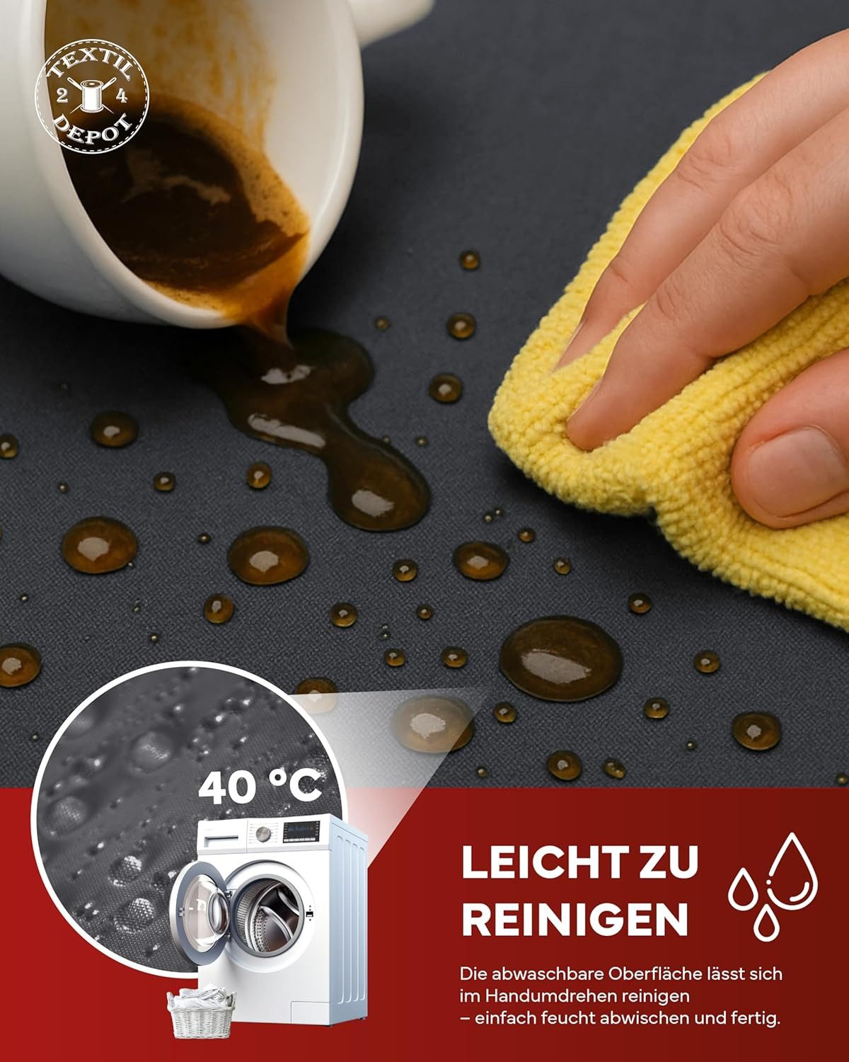 texpot Tischdecke Lotuseffekt Leinenoptik Bügelfrei Fleckschutz wasserabweißend (1-tlg) – Bild 5 von 5