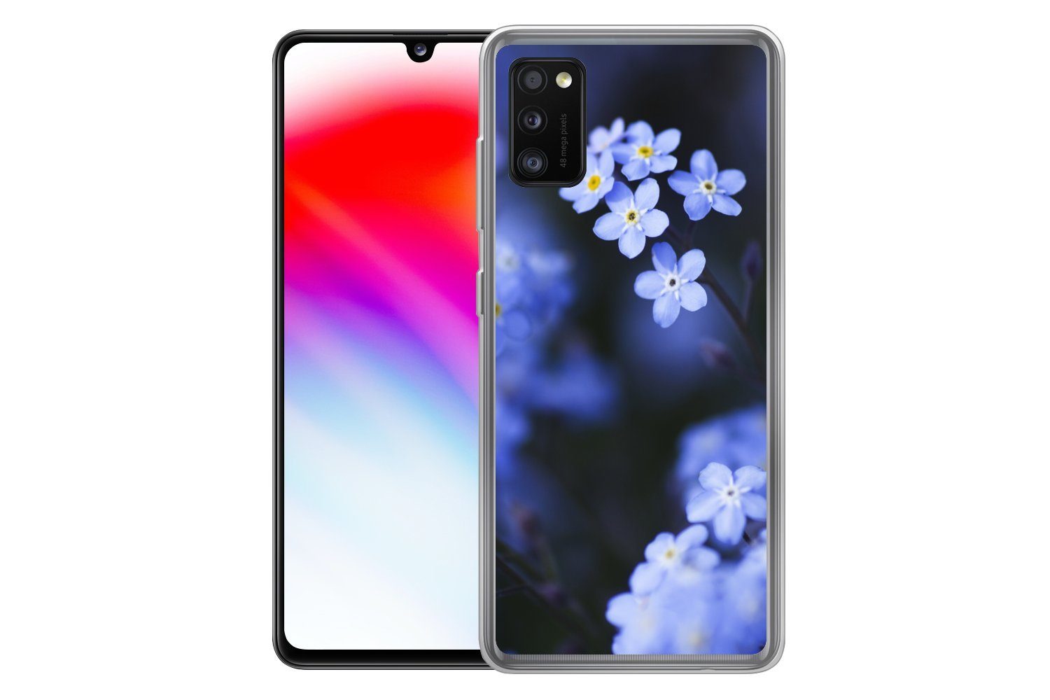 MuchoWow Handyhülle für Samsung Galaxy A41 Nahaufnahme eines Vergissmeinnicht, Smartphone-Bumper, Print, Handy Schutzhülle Dünn