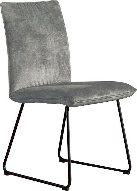 K+W Komfort & Wohnen Kufenstuhl Deseo II, Stuhl mit Rundrohrkufe in Metall schwarz Struktur
