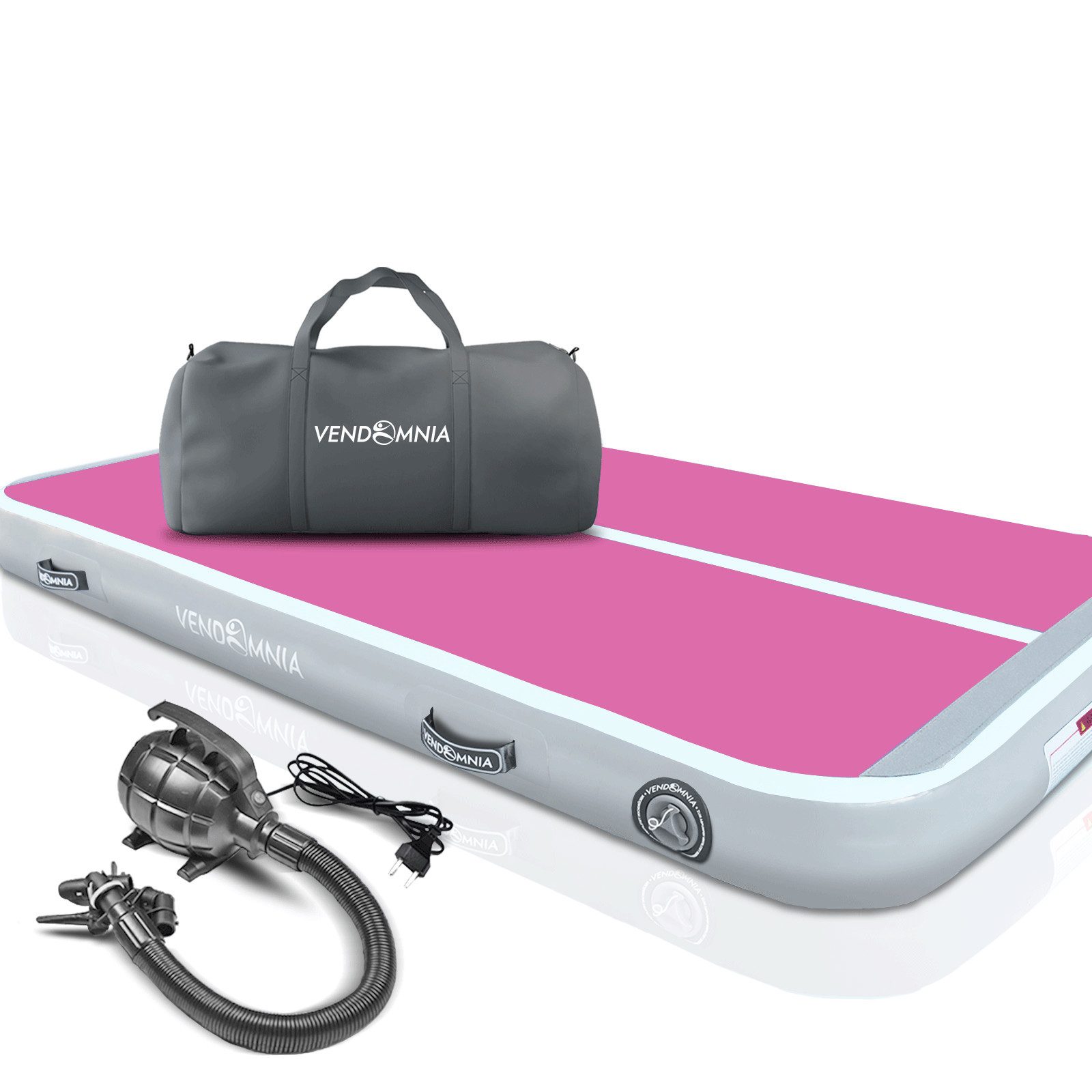 VENDOMNIA Turnmatte AIR Tracking TRACK Matte - aufblasbar, Tumbling Matte (10 cm - 20 cm hoch, mit elektrischer Pumpe, Farbwahl, Größe: 1 2 3 4 m Tumblingmatte, Gymnastikmatte, Turnmatte, Trainingsmatte, Fitnessmatte)