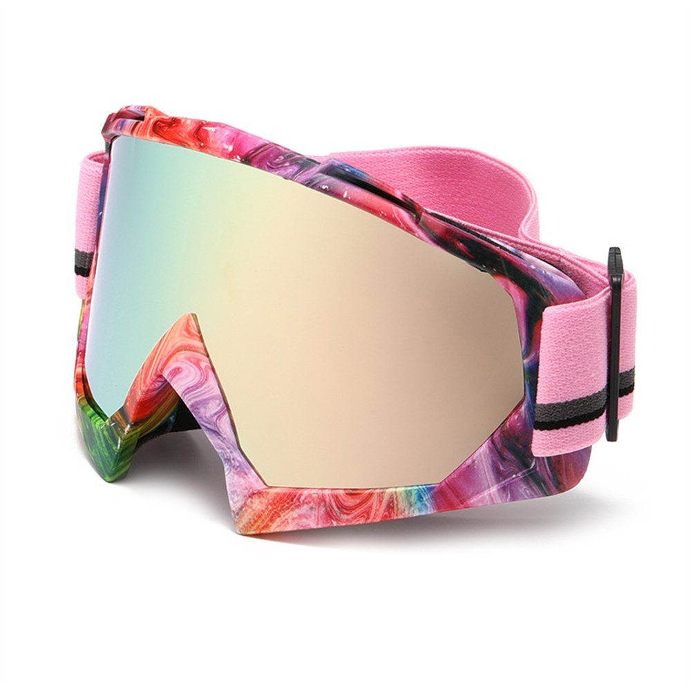 Rouemi Skibrille Skibrille für Erwachsene, Mountaineer Sport Anti-Fog Snow Goggles Rosa