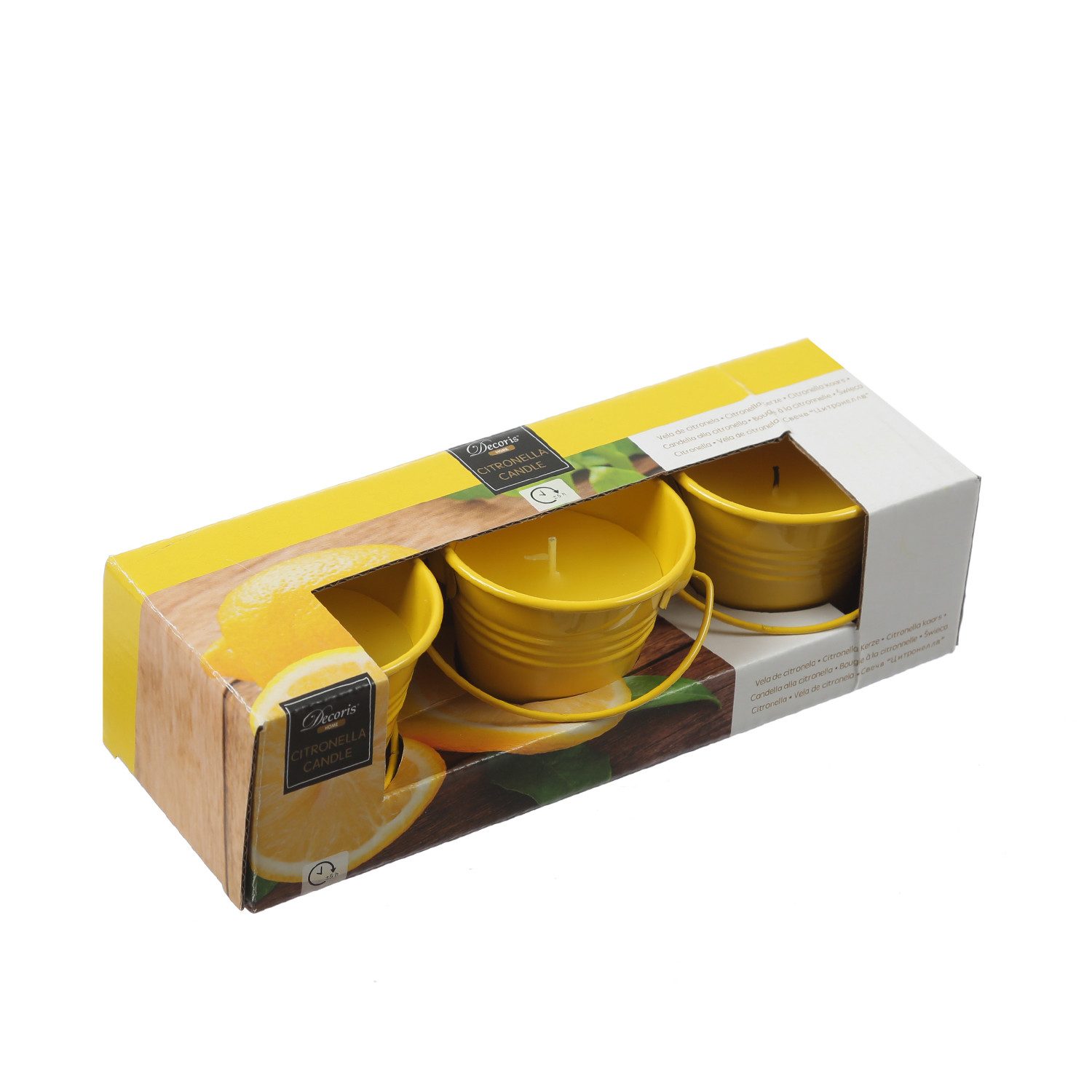MARELIDA LED-Kerze Duftkerzen Citronella Garten Balkon Outdoorkerzen im Metalleimer 3St. (3-tlg)