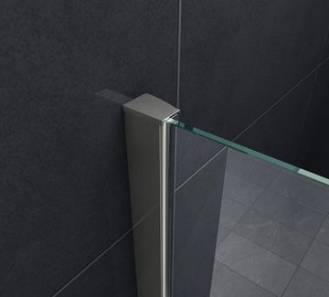 Home Systeme Eckdusche UNNA Duschkabine Dusche Duschwand Duschabtrennung Duschtür Glas ESG, BxT: 80x80 cm