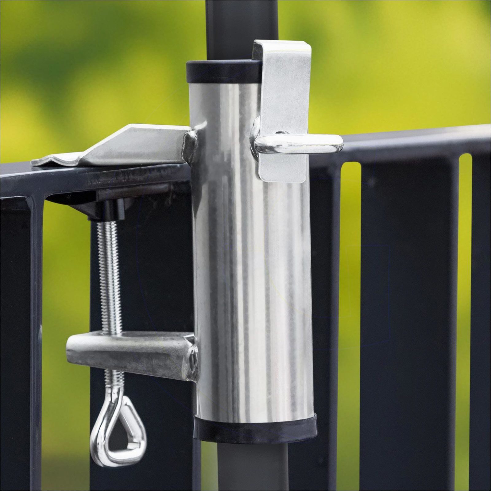 Gravidus Schirmhalter Sonnenschirmhalter für Balkongeländer 25-38mm aus Aluminium