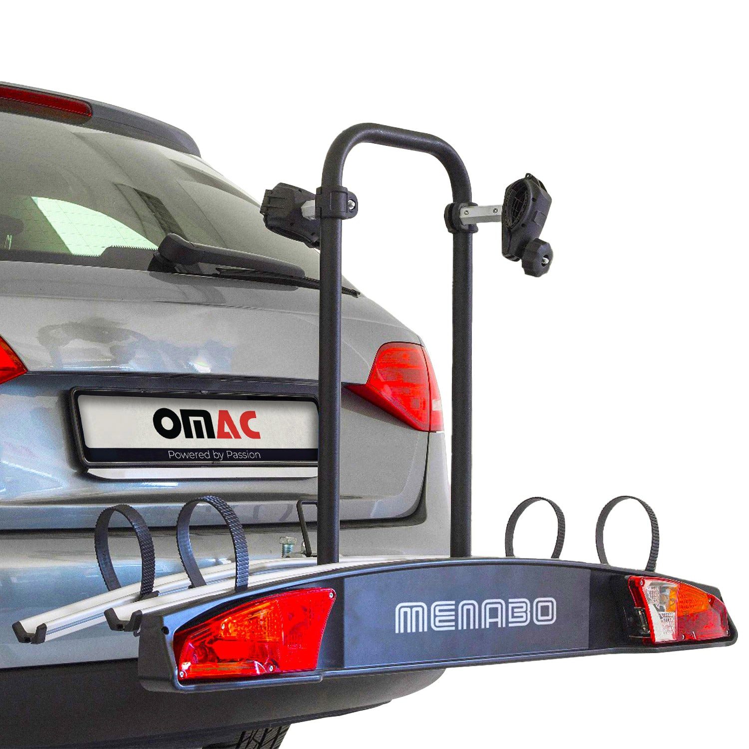 OMAC Fahrrad-Deichselträger fahrradträger anhängerkupplung e bike 2 Fahrräder, Abnehmbar, Faltbar