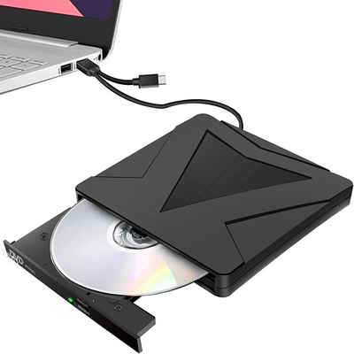 GelldG Externes DVD CD Laufwerk USB 3.0 & Type-C CD DVD +/- RW Brenner DVD-Player