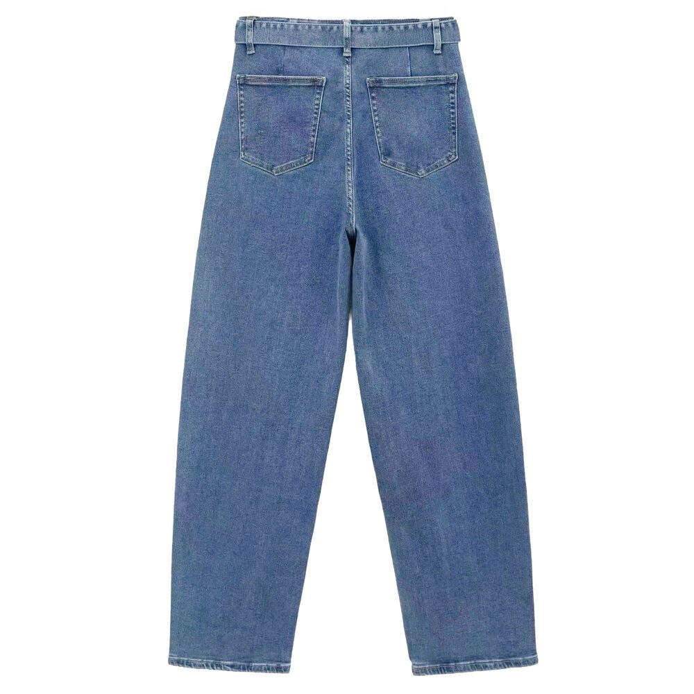 Ital-Design Slouchy Jeans Damen Freizeit (91279843) Used-Look Stretch High Waist Jeans in Blau – Bild 2 von 3