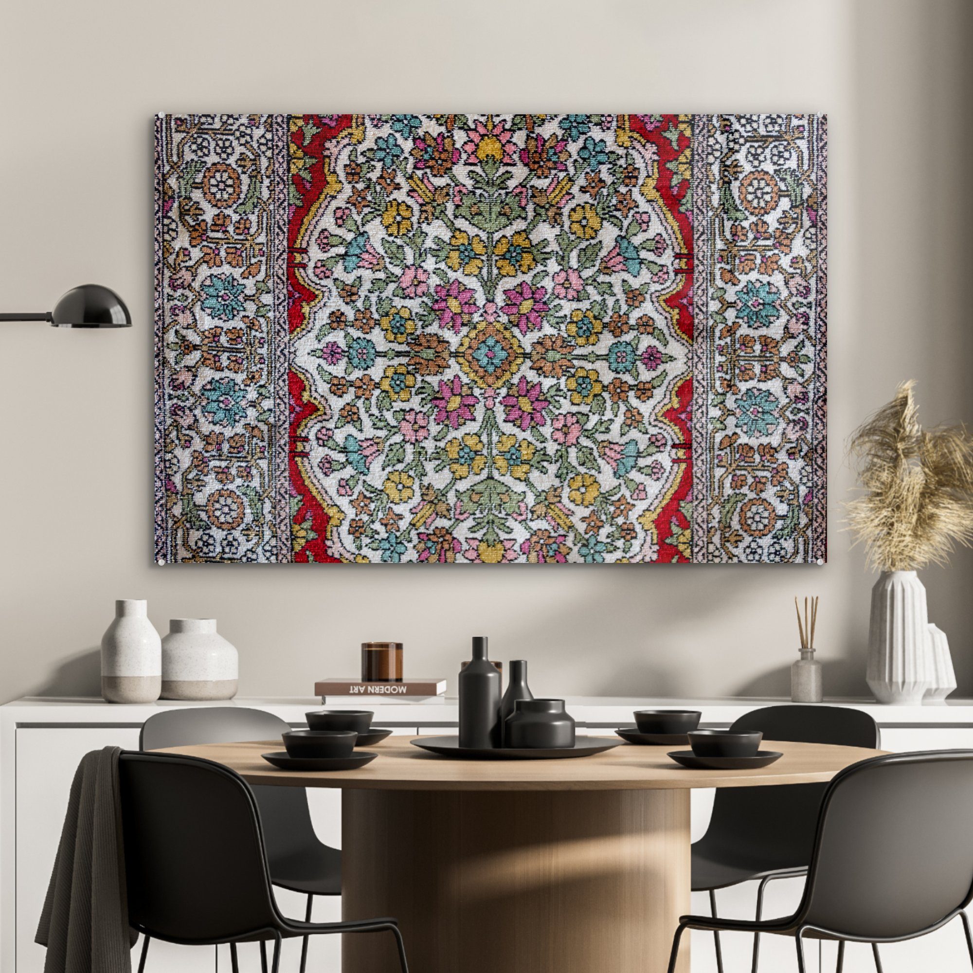 Farben, Persische Acrylglasbild (1 St), - - MuchoWow Teppiche - Muster Acrylglasbilder & Schlafzimmer Wohnzimmer Teppiche