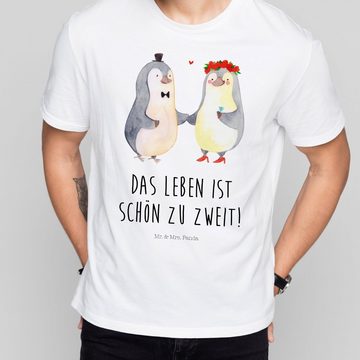 Mr. & Mrs. Panda T-Shirt Pinguin Heirat - Weiß - Geschenk, Schlafshirt, Partner, Junggesellena (1-tlg)