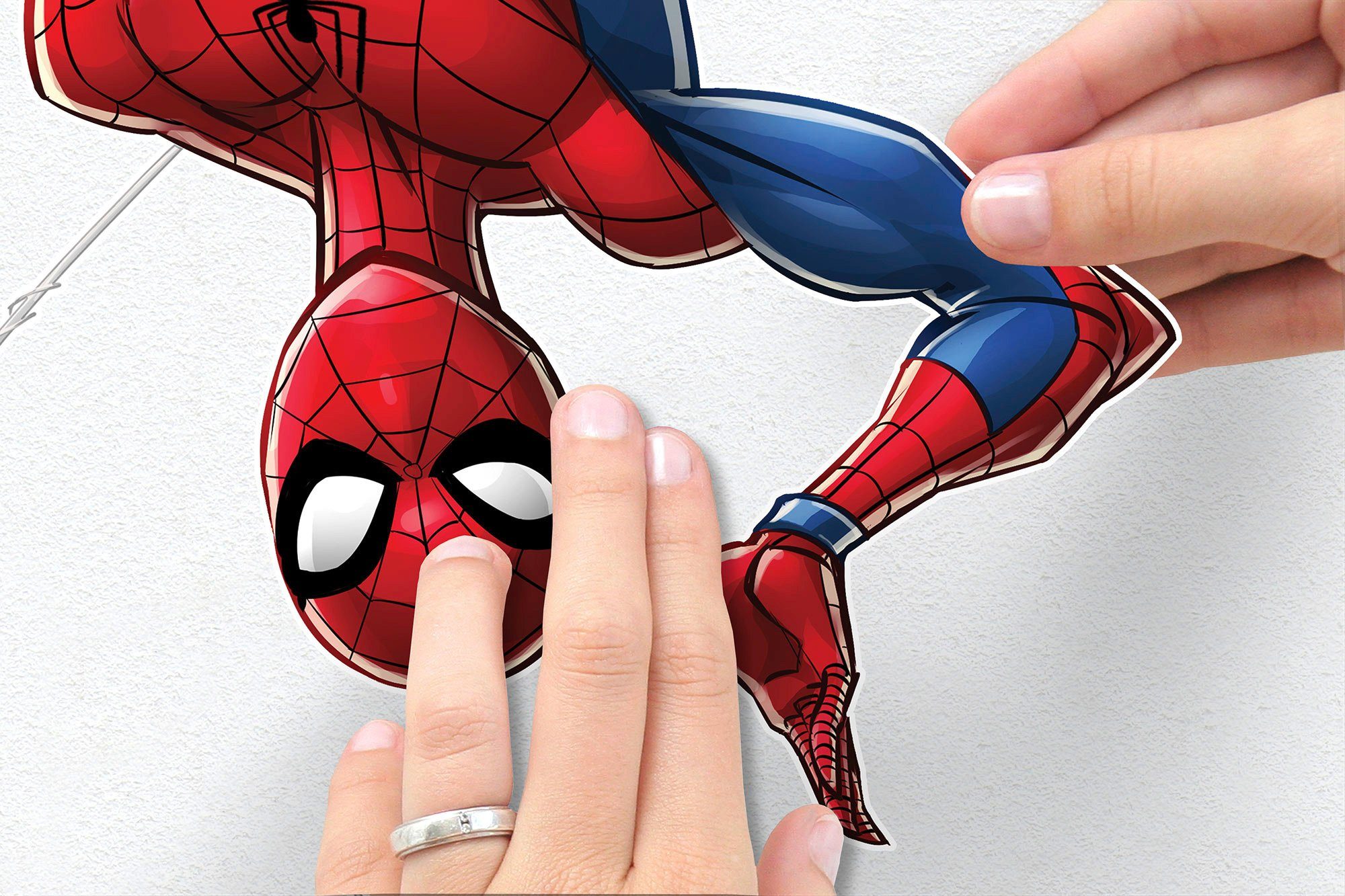Komar Wandtattoo cm Spider-Man (8 Head Wandtattoo Höhe), Web (Breite selbstklebendes St), 100x70 x