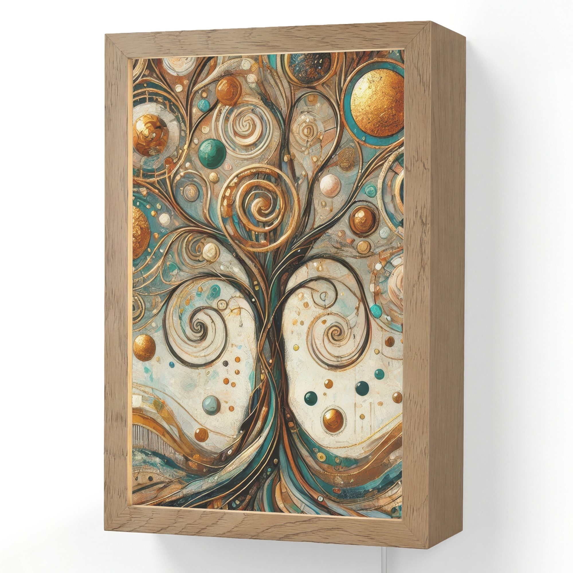 OnlyWow Wandleuchte Lightbox Baum des Lebens - Baum - Abstrakt - Modern, Dimmbar, Farbwechsel, LED, Warmweiß, Kaltweiß, Neutralweiß Einstellbar, Wandlampe Innen, Dimmbar, mit Kabel, LED, Beleuchtung, Wohnzimmer