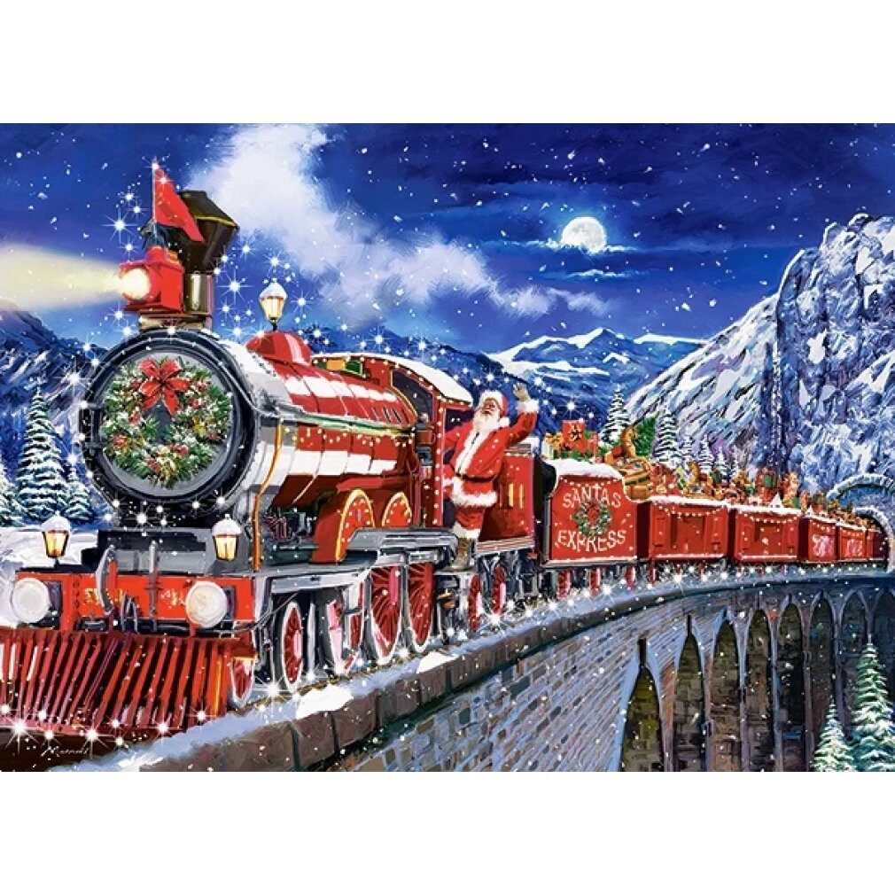 Castorland Puzzle Puzzle da 200 Pezzi - Babbo Natale Sta Arrivando in Città, Puzzleteile