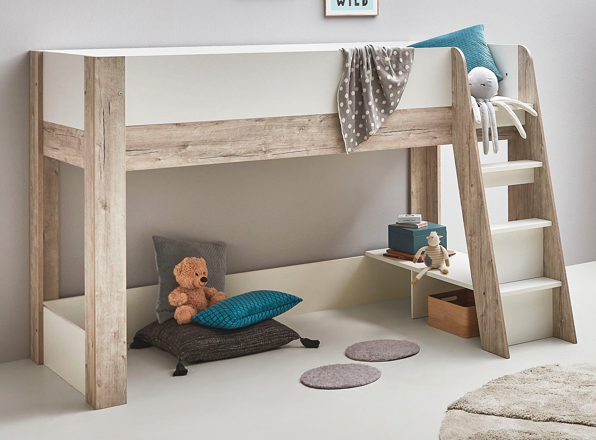 OTTO home Hochbett Schulkind Hochbett »Riekkei«