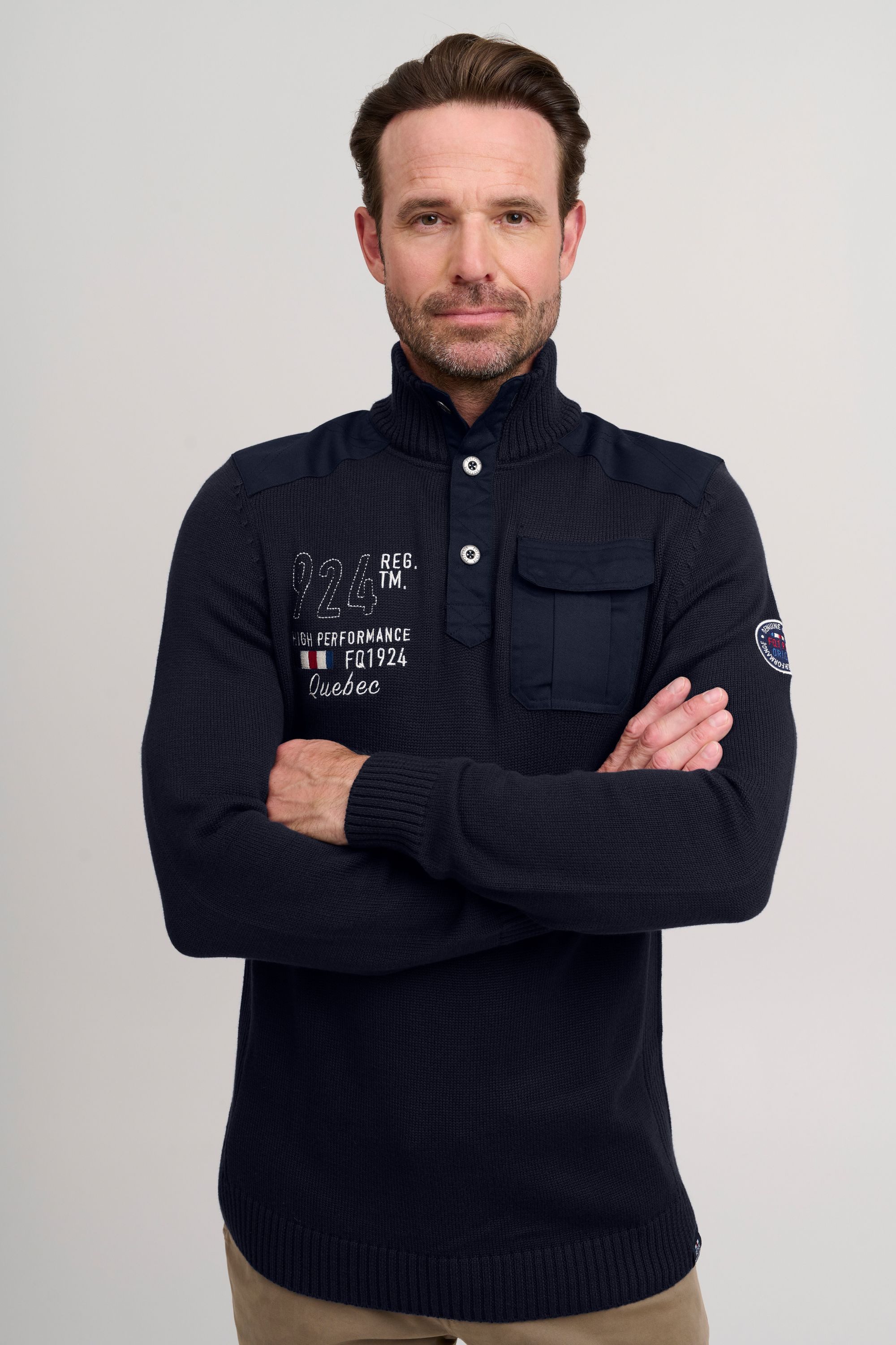 FQ1924 Troyer FQErlong Troyer mit Stehkragen