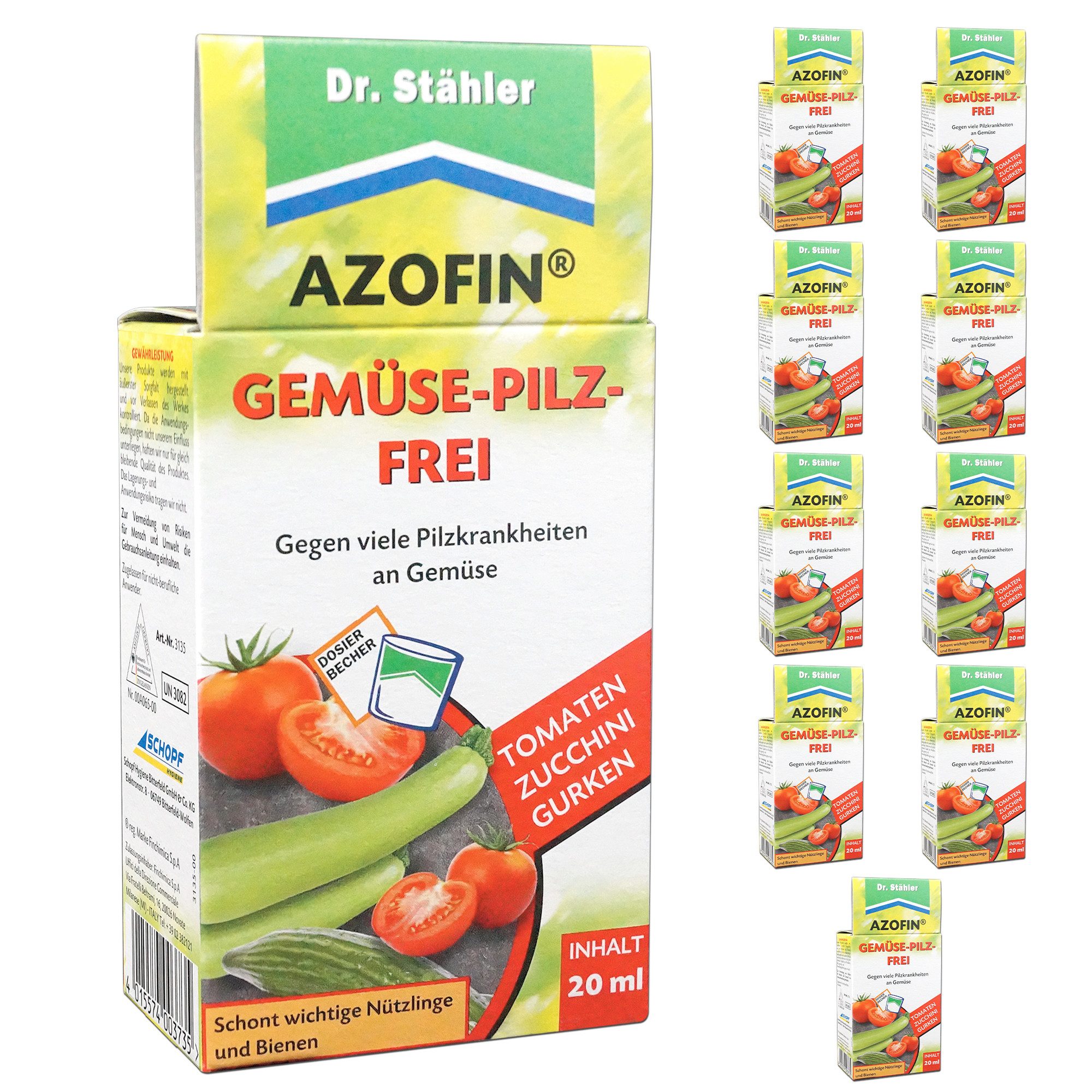 Dr. Stähler Pflanzen-Pilzfrei Azofin® Gemüse-Pilz-Frei, Pflanzenschutzmittel, Hobbygärtner geeignet, 200 ml, gegen Pilzkrankheiten von Gemüsepflanzen, Langanhaltende Wirkung