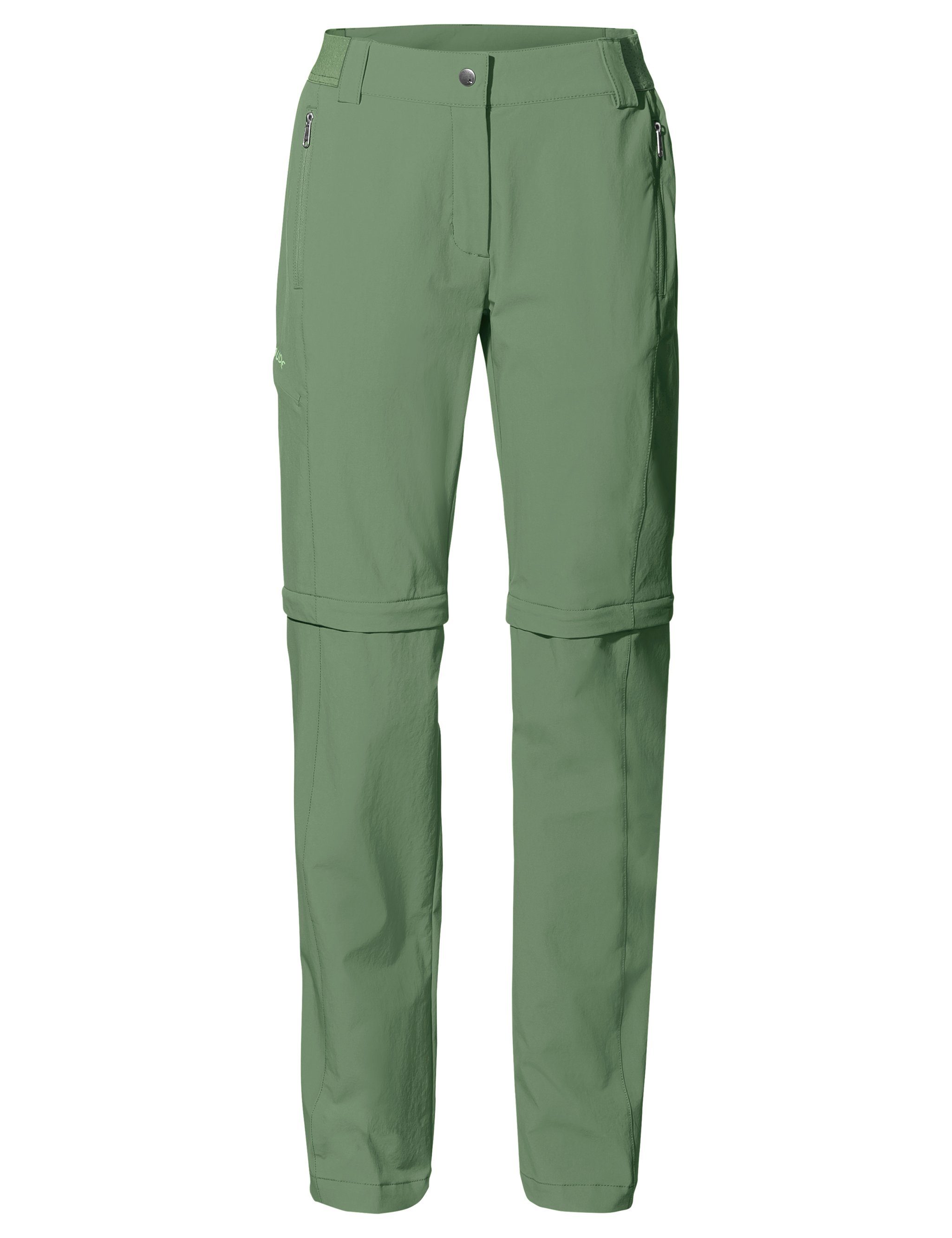 VAUDE Funktionshose Women's Farley Stretch ZO T-Zip Pants II (1-tlg) Grüner Knopf willow green