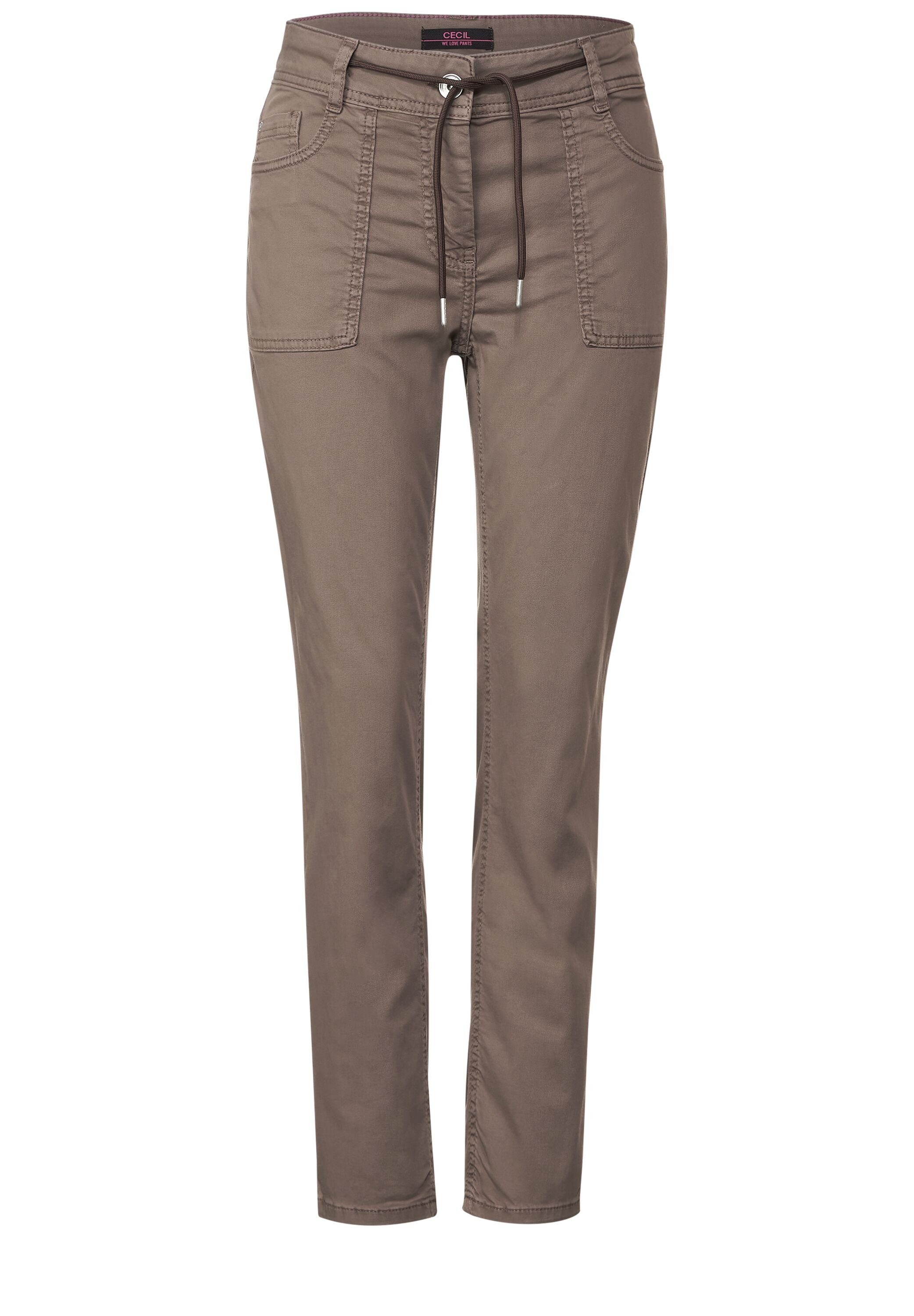 5-Pocket-Style Stoffhose Cecil taupe sporty