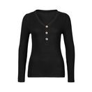 LASCANA Langarmshirt mit kurzer Knopfleiste aus weicher Viskose-Ripp-Qualität