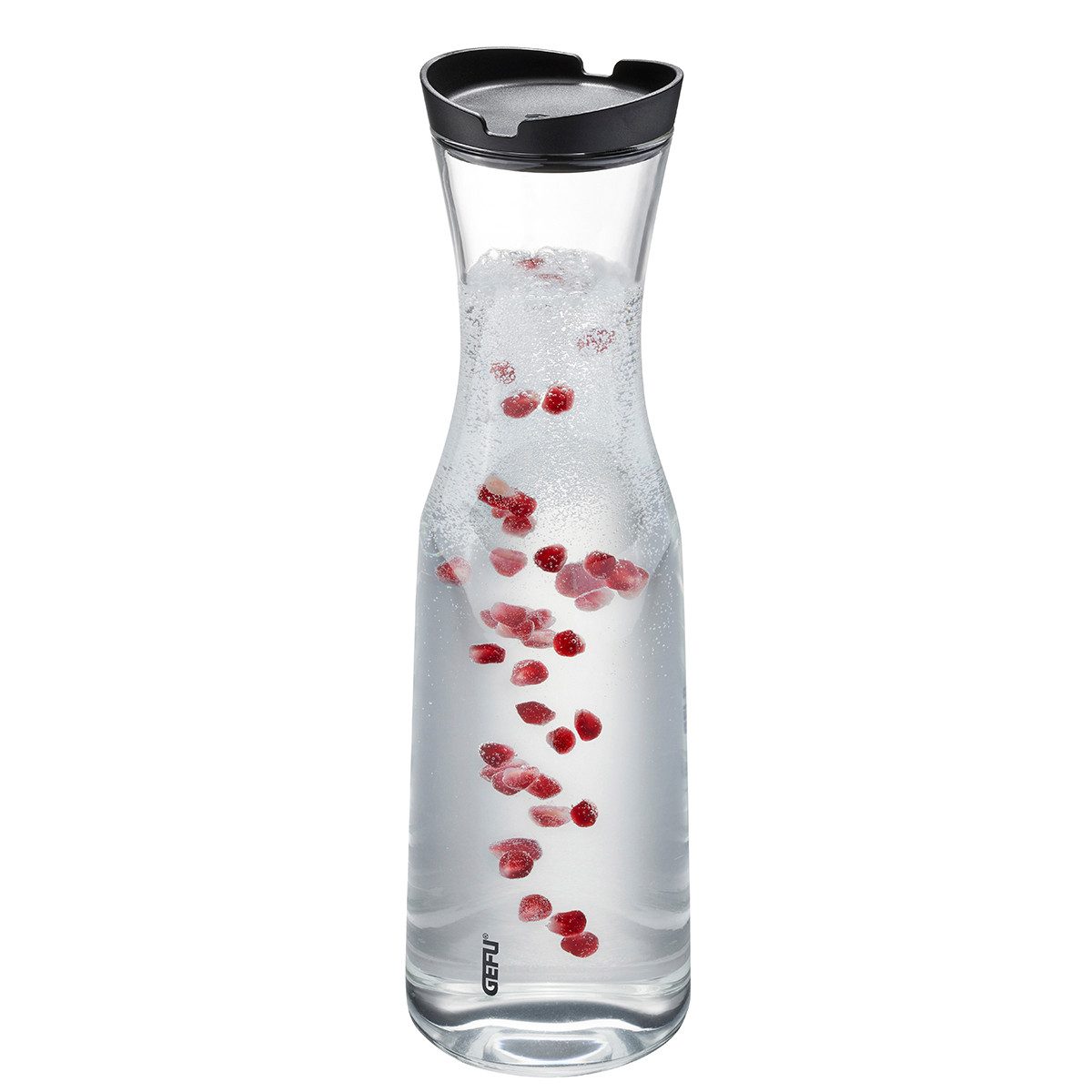 GEFU Karaffe SMARTLINE, (2-tlg), mundgeblasenes Borosilikatglas, aromasicherer Deckel