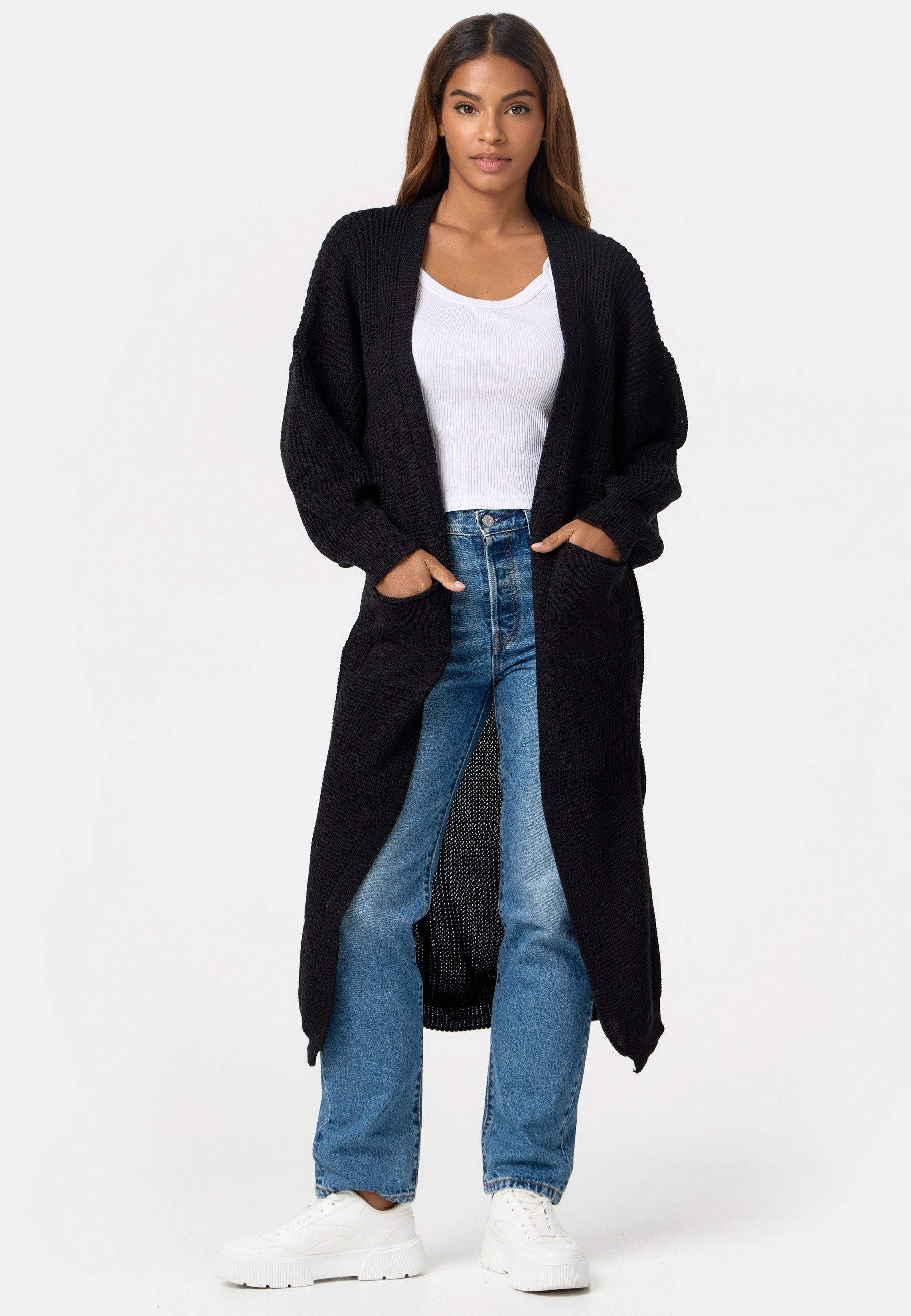 Worldclassca Longstrickjacke Worldclassca Strickjacke Cardigan Strickmantel Winter Pullover lang