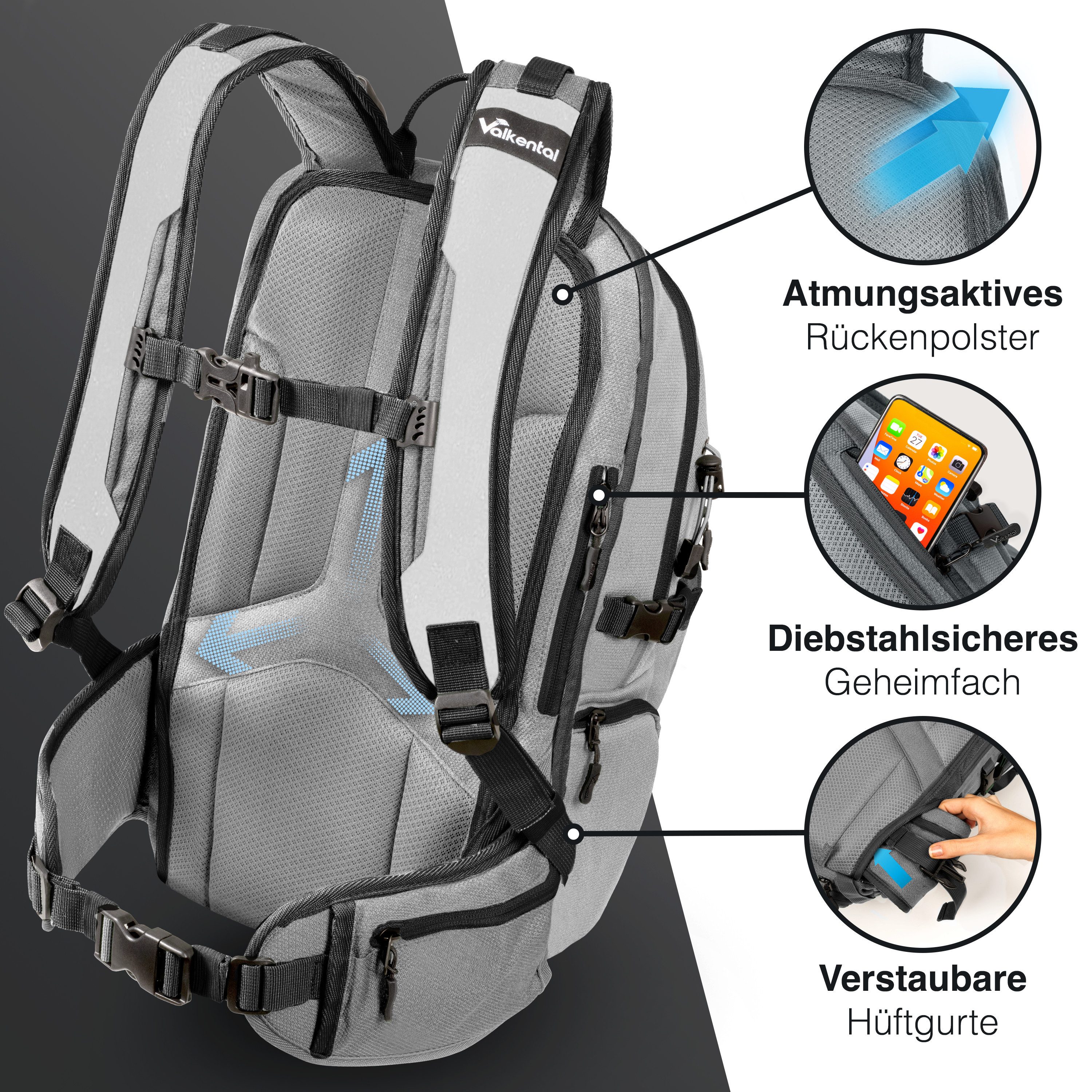 Valkental Wanderrucksack Fahrradrucksack & Outdoor Rucksack (1-tlg), wasser günstig online kaufen