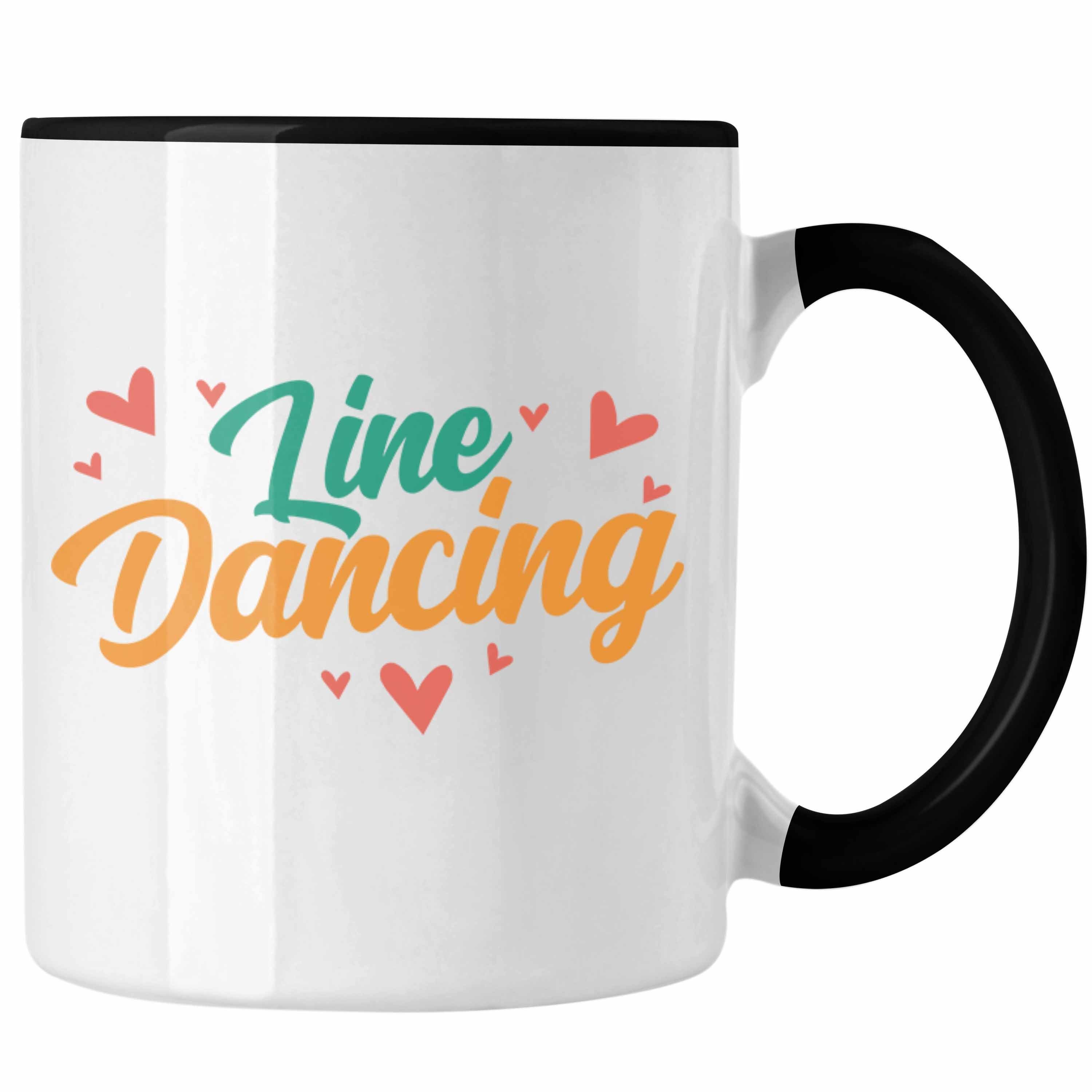 Trendation Tasse Lustige Line Dance Tasse - Tolles Geschenk für Line Dance Enthusiasten Schwarz