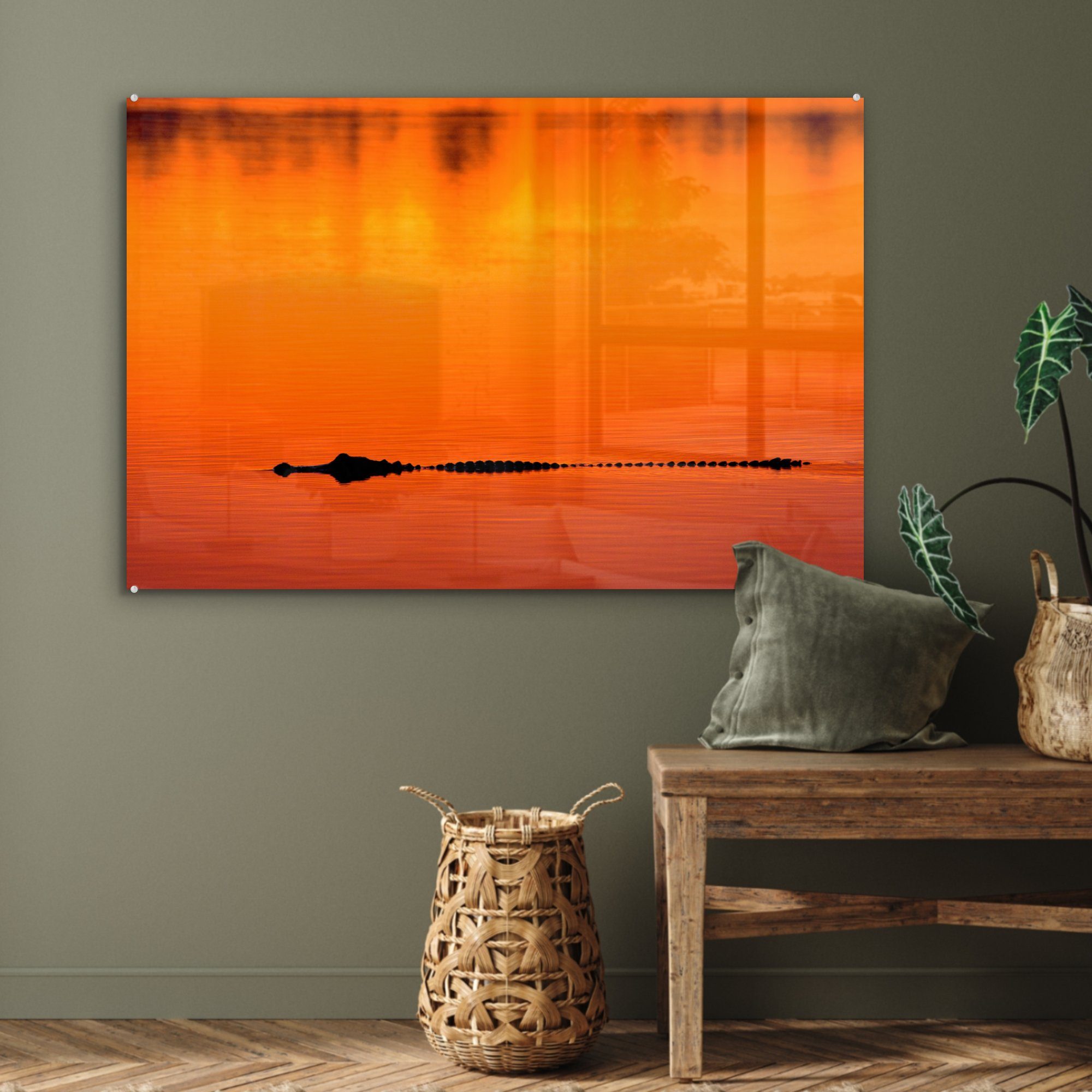 Sonne, Wohnzimmer (1 & Schlafzimmer St), - - Orange MuchoWow Wasser Acrylglasbilder Acrylglasbild