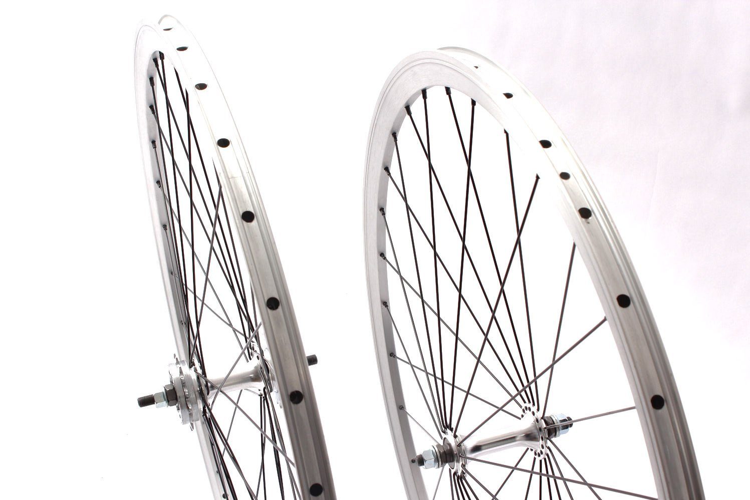 KHEbikes Fahrrad-Laufrad Fixie Laufradsatz 700c 28“ Zoll Doppelkammer Felge silber, BMX