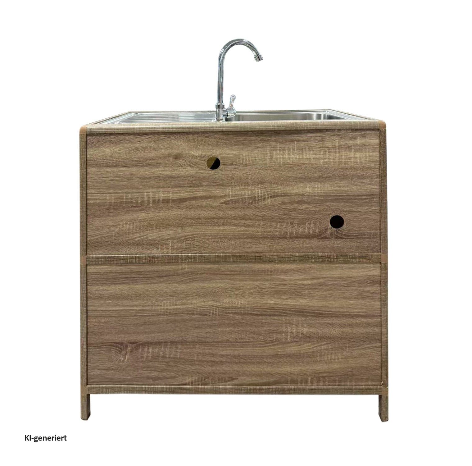 HTI-Living Küchenspüle Spüle mit Abtropfläche und Unterschrank, 83/43 cm, (Stück, 1 Outdoorspüle), für Garten und Camping mit Edelstahl-Armatur – Bild 4 von 4