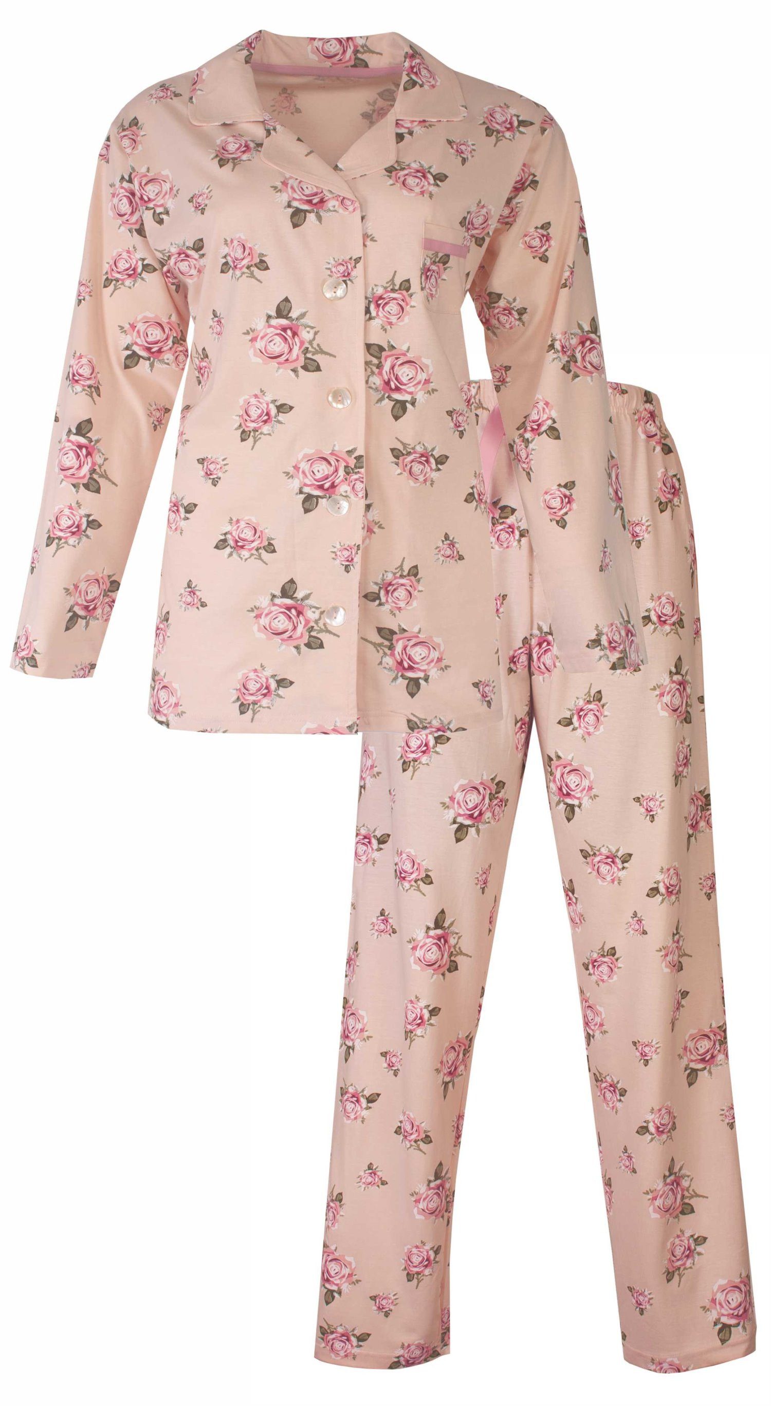 Tenderness Schlafanzug Damen Pyjama lang geknöpft günstig online kaufen